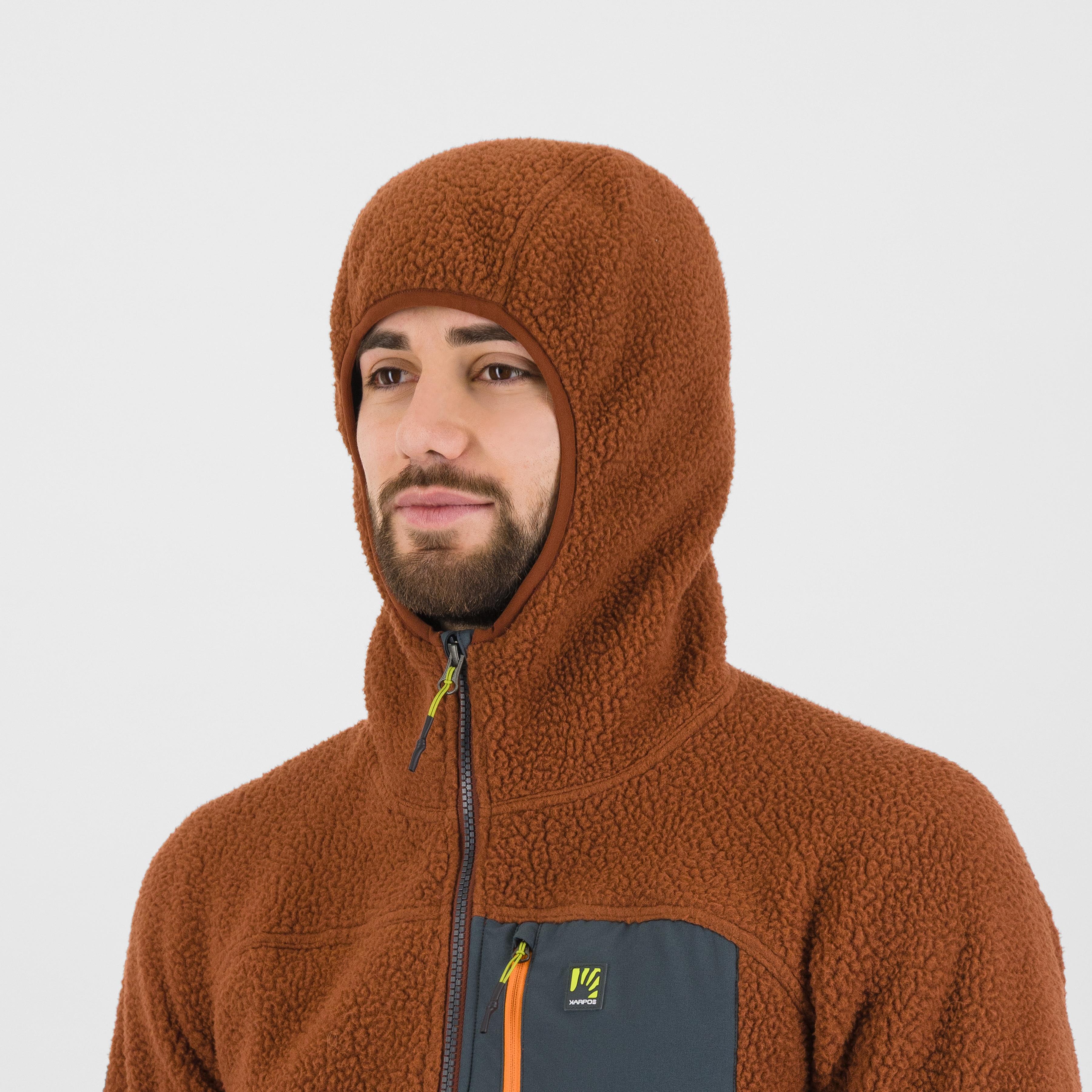 Moiazza retrò hoodie fleece - mahogany/woodl.gray - karpos