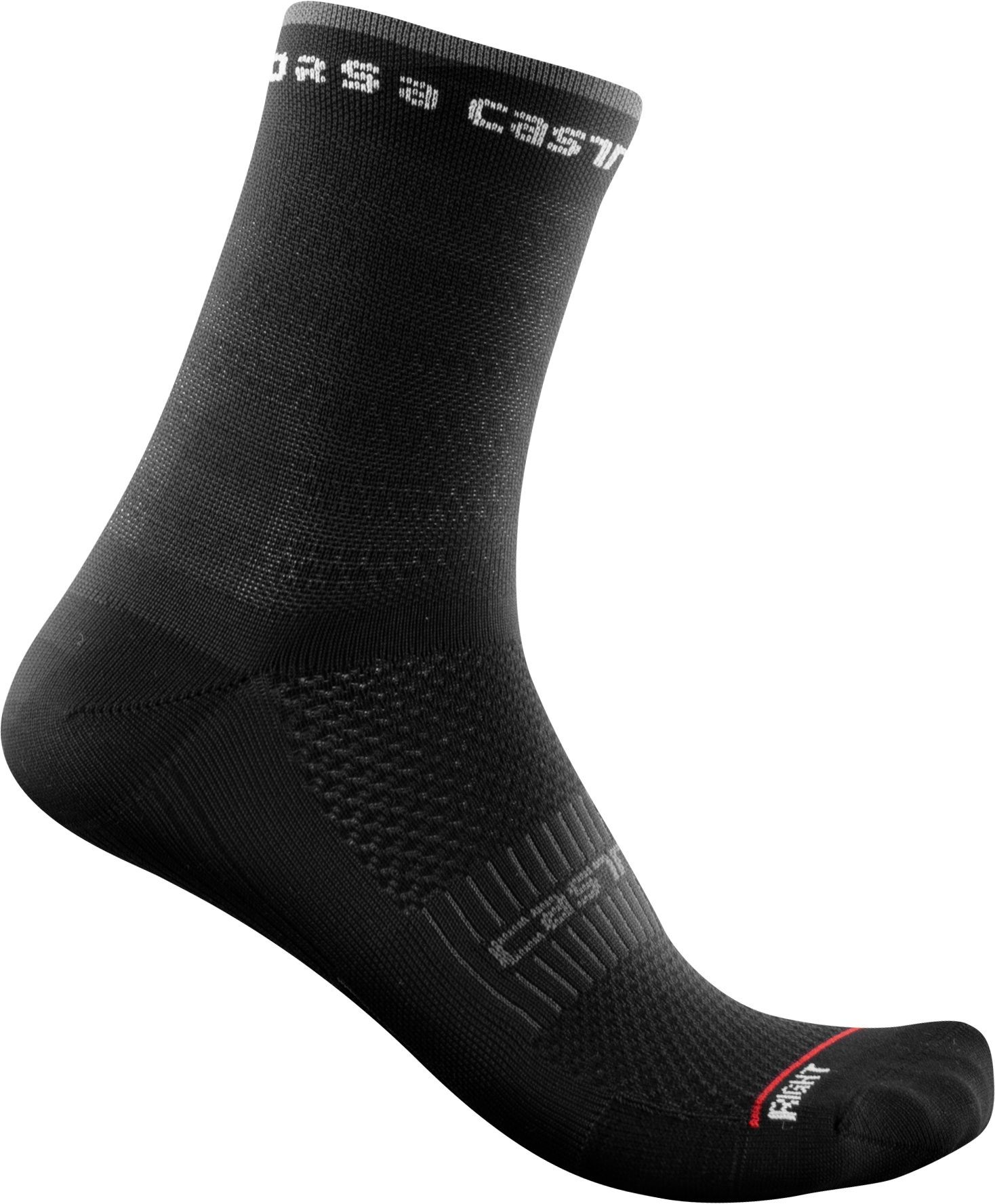 Rosso corsa w 11 sock - black - castelli