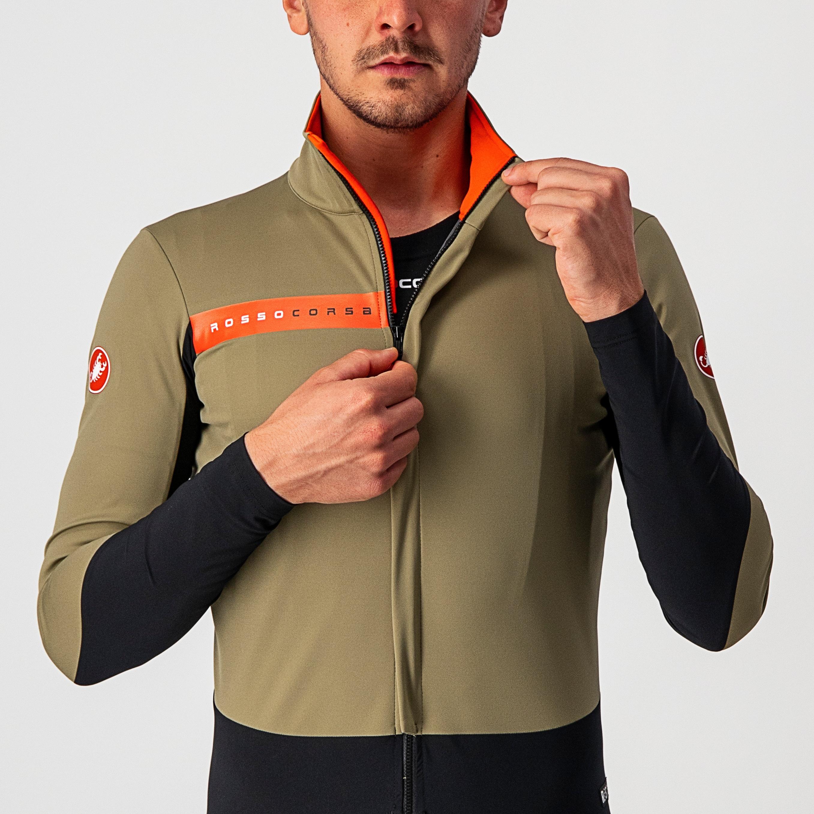 Beta ros jacket - olive green/black-fiery red - castelli