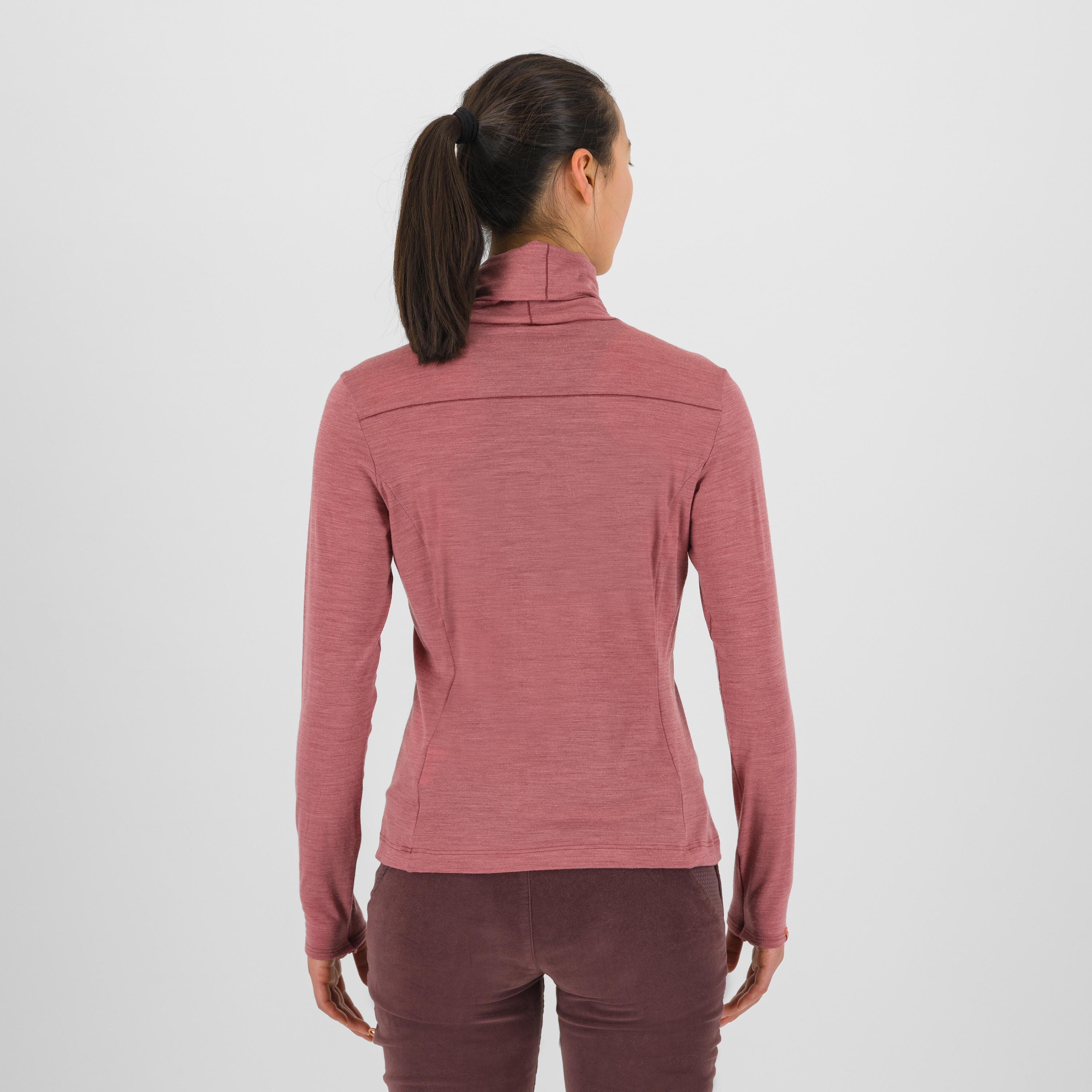 Coppolo merino w high neck ls - deco rose - karpos