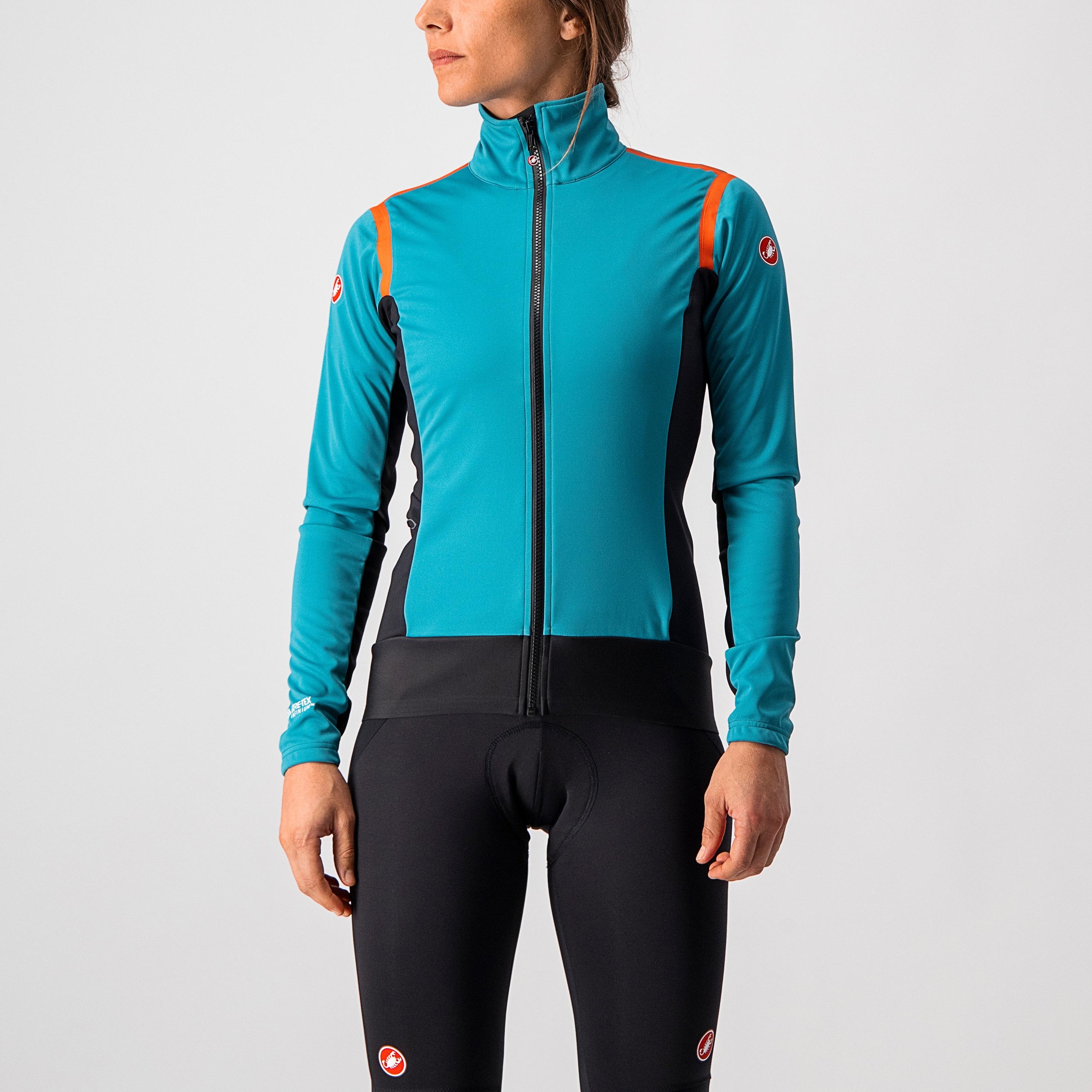 Alpha ros 2 w light jacket - teal blue/black-fiery red - castelli