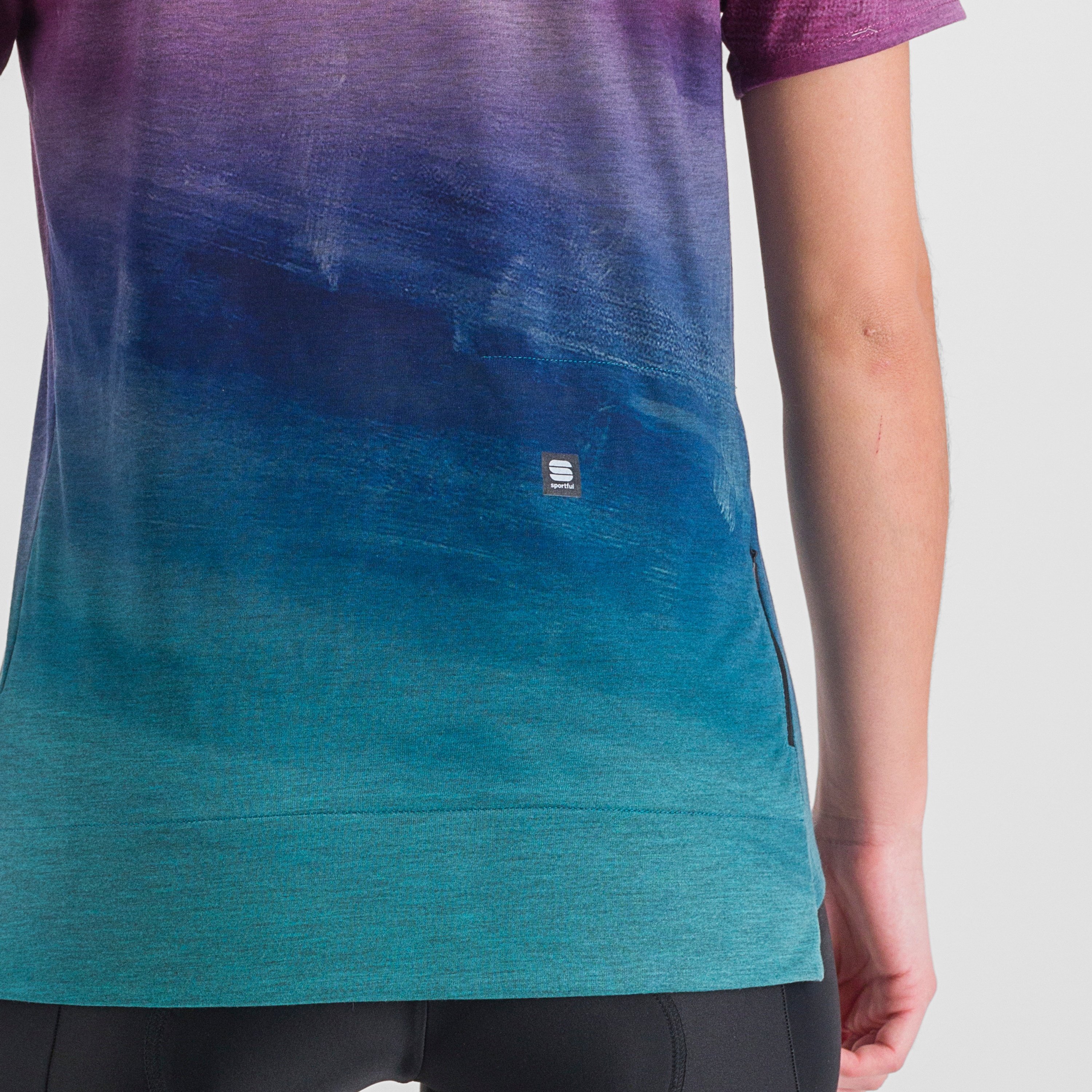 Flow giara w tee - berry blue pink - sportful