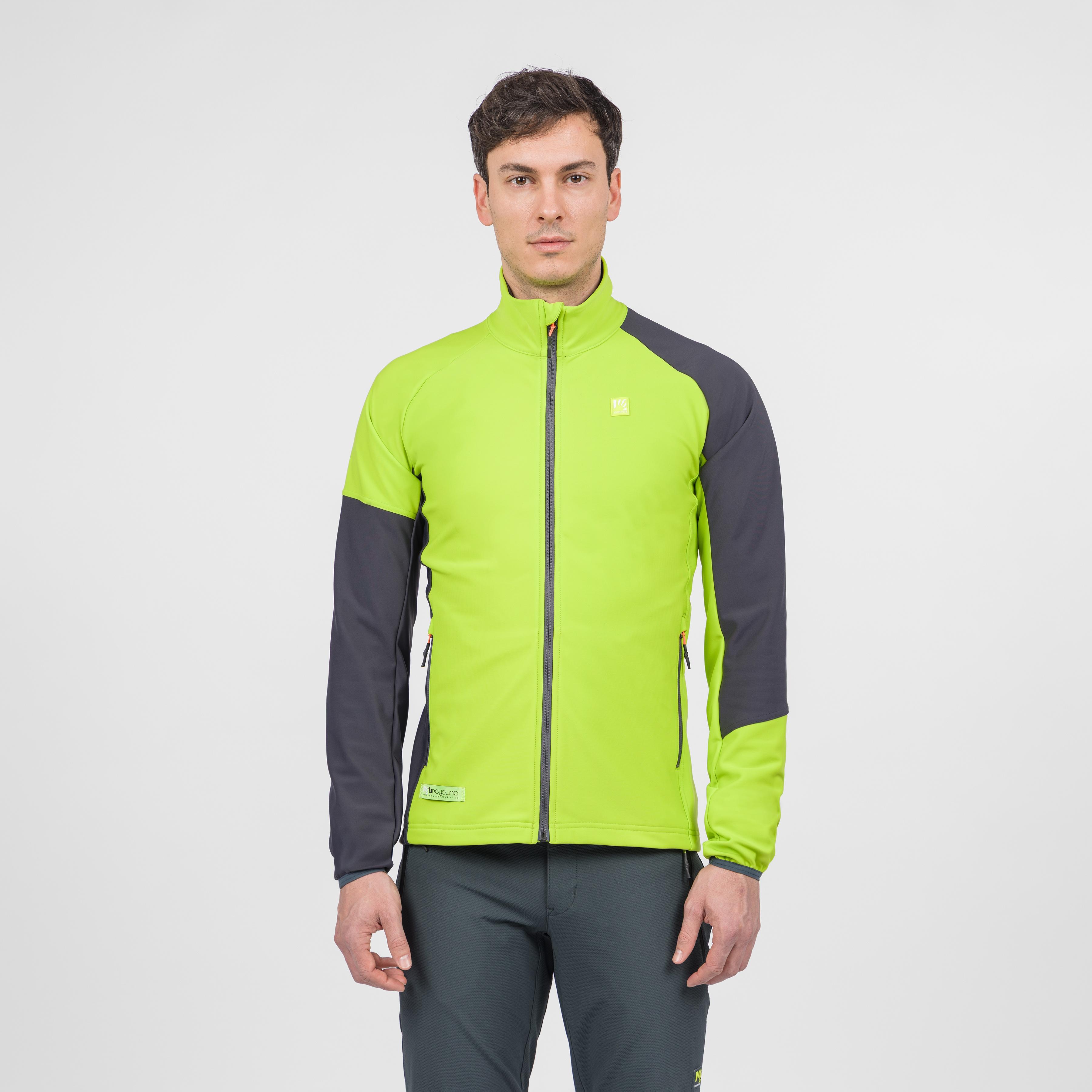 Santino full-zip fleece - lime green dark grey - karpos