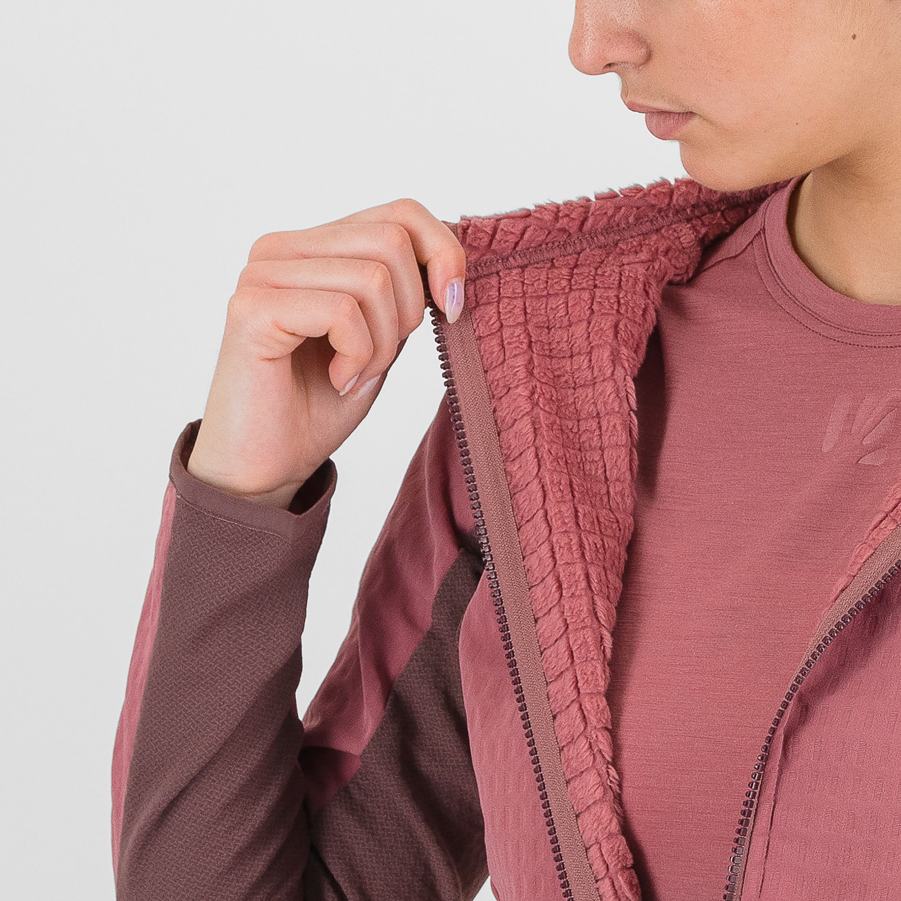 Marmolada hoodie w fleece - deco rose/huckleberry - karpos