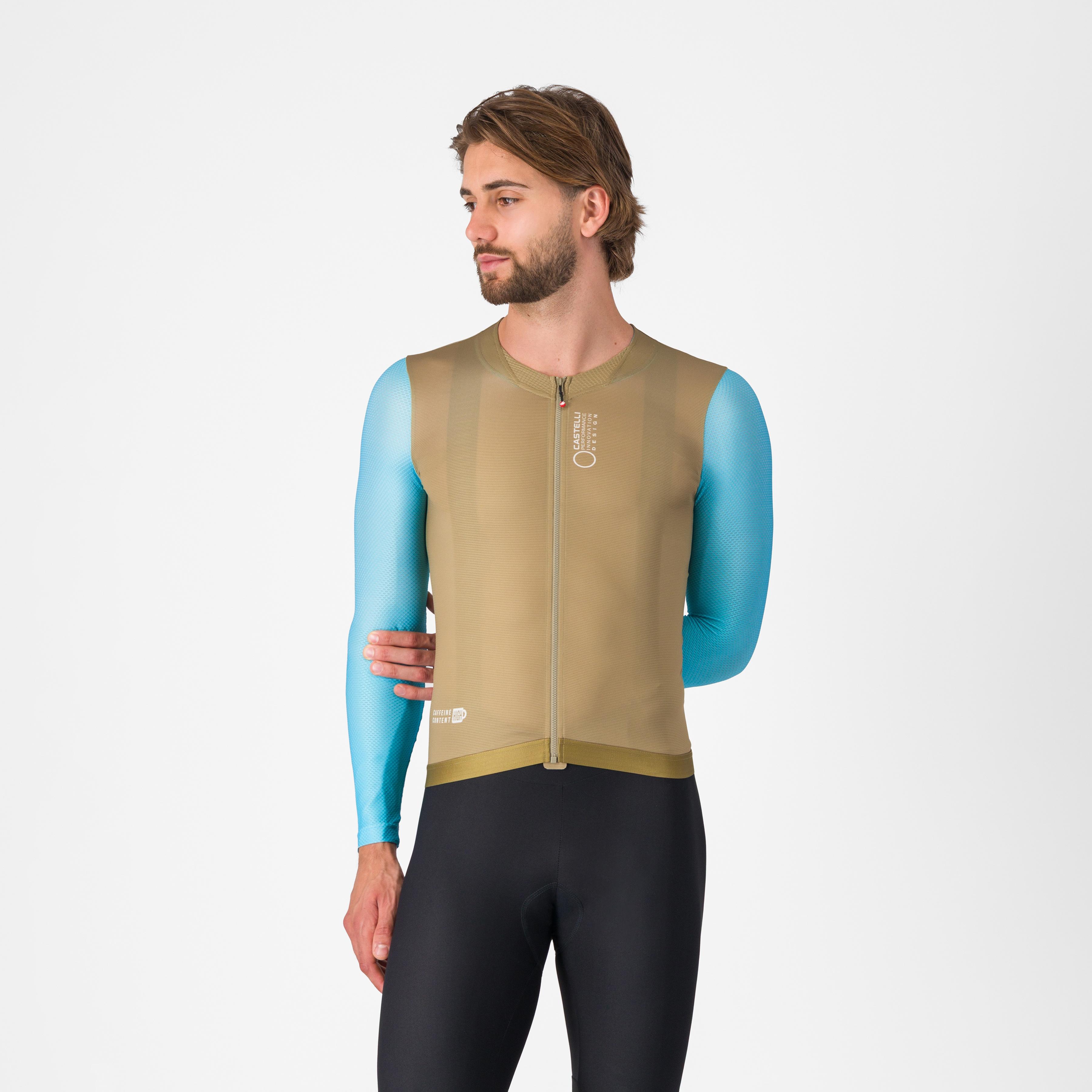 Corretto ls jersey - elmwood/neon cobalt-white - castelli