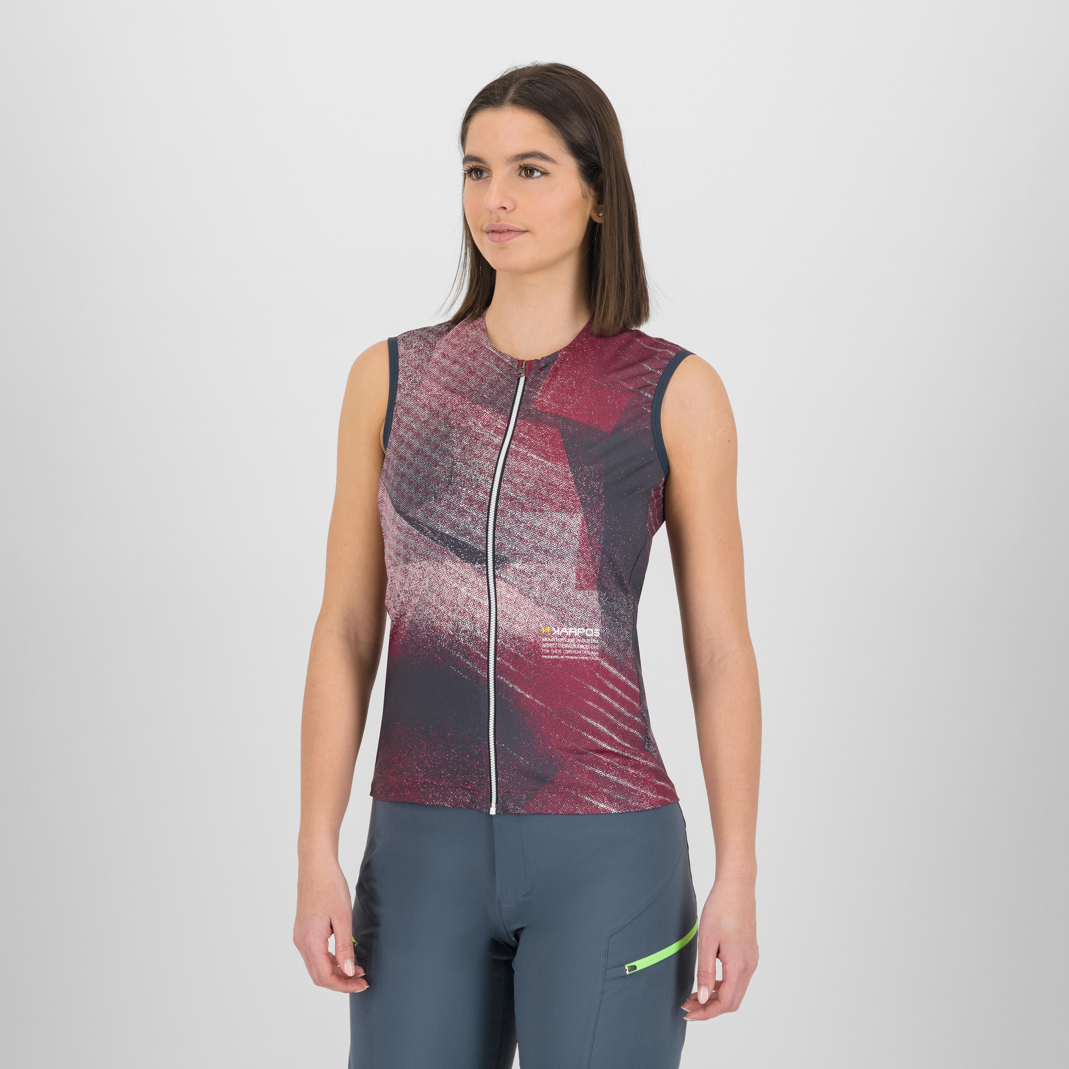 Sarca w full zip sleeveless - beet red/pristine - karpos