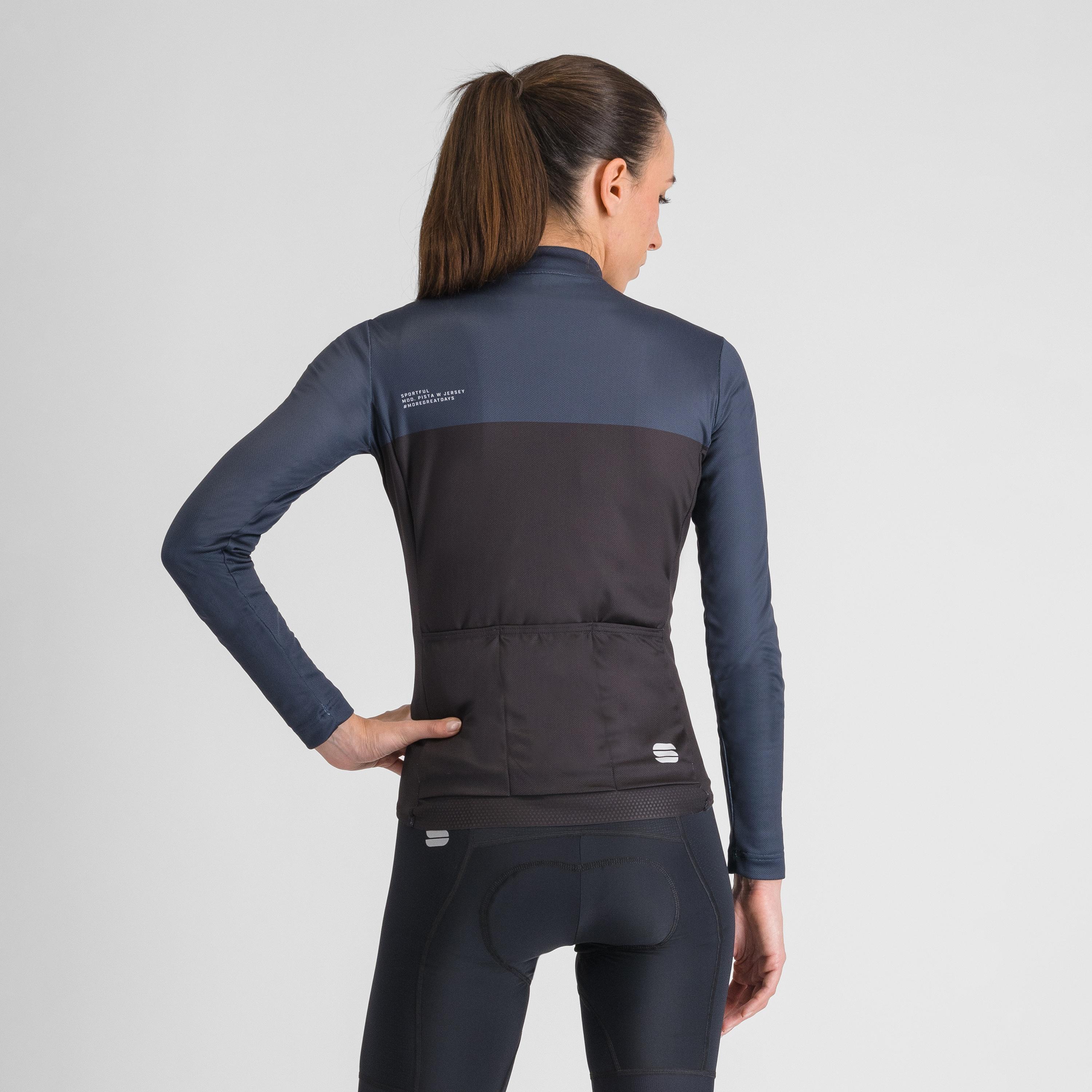 Pista w thermal jersey - black blu white - sportful