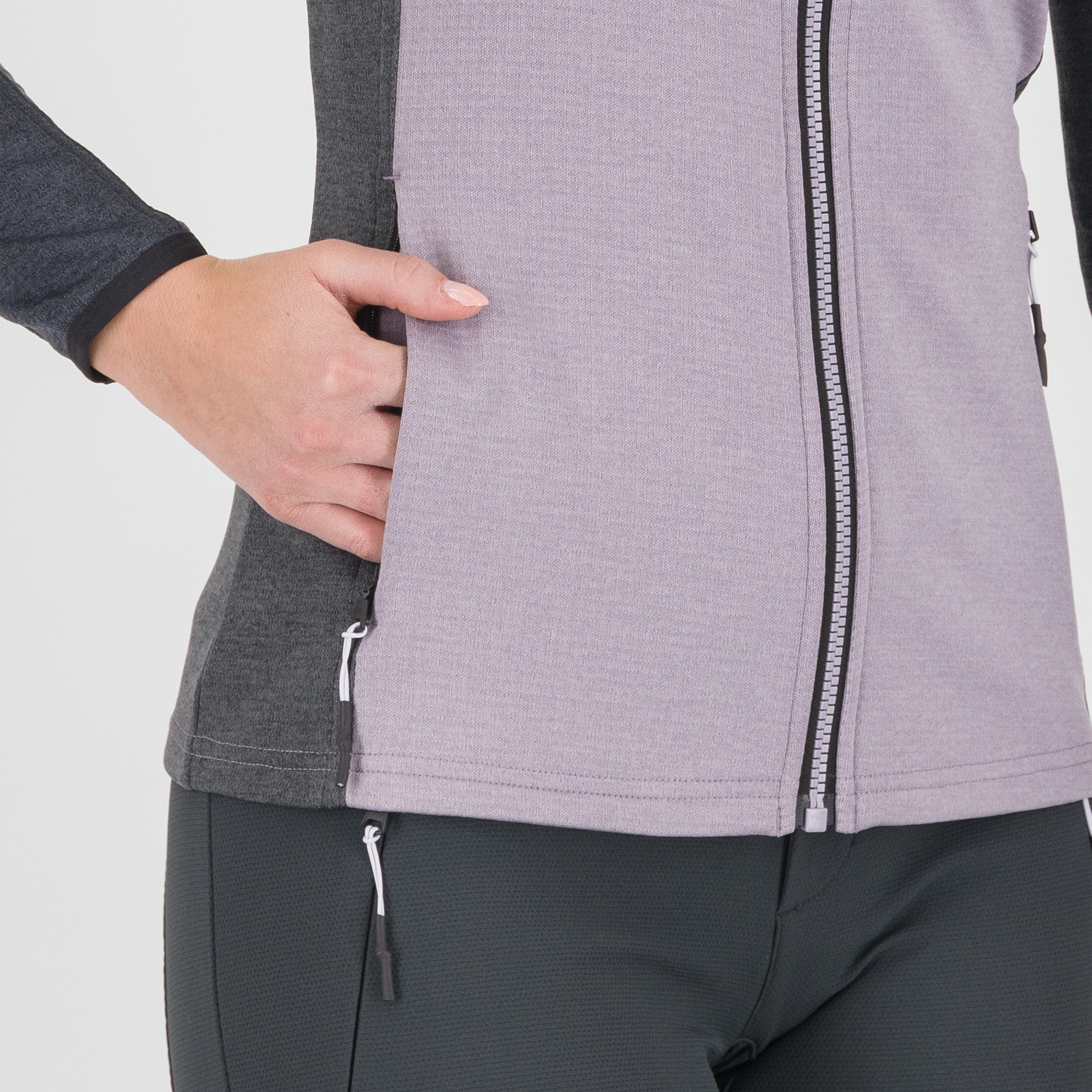 Federa full-zip w fleece - lavender/black/woodl.gray - karpos