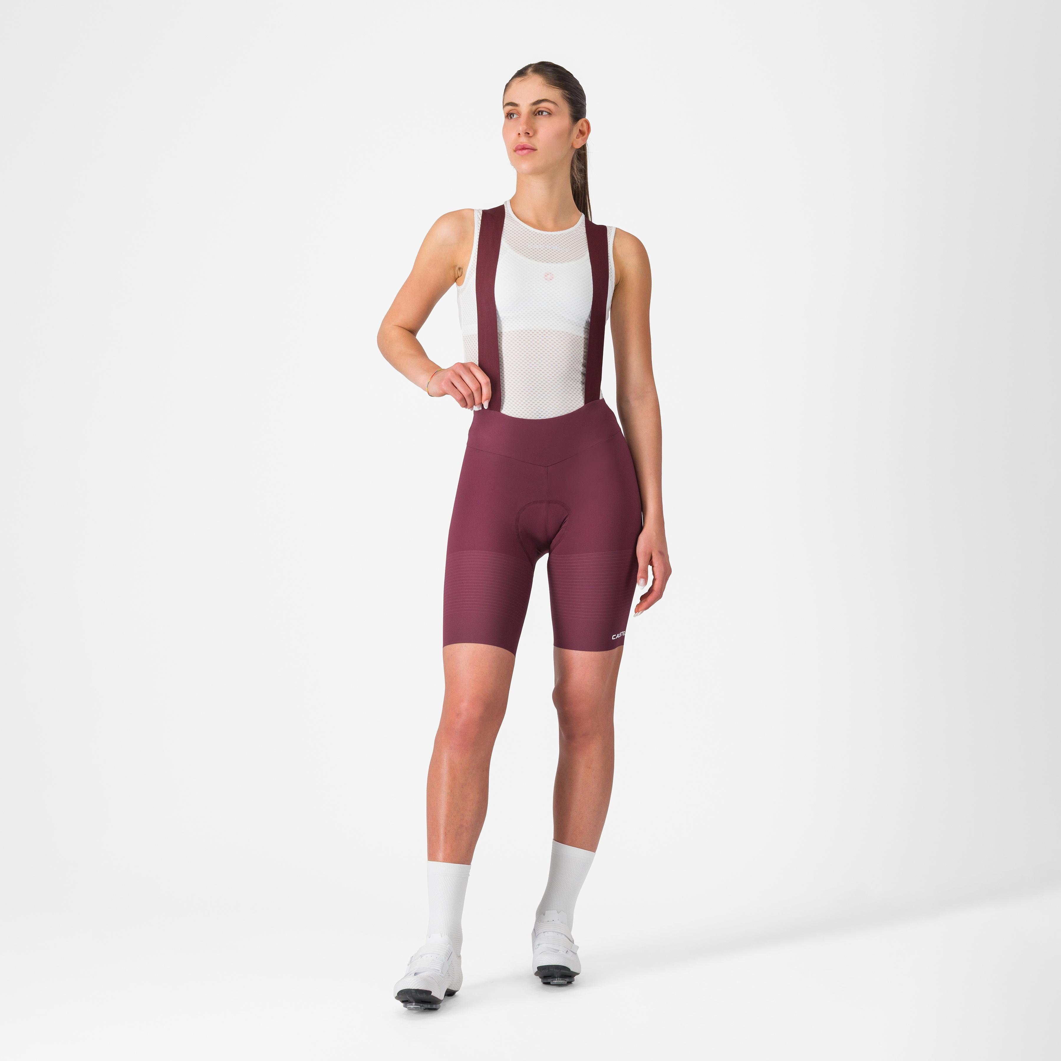 Premio evo w dt bibshort - deep bordeaux/rosa giro - castelli