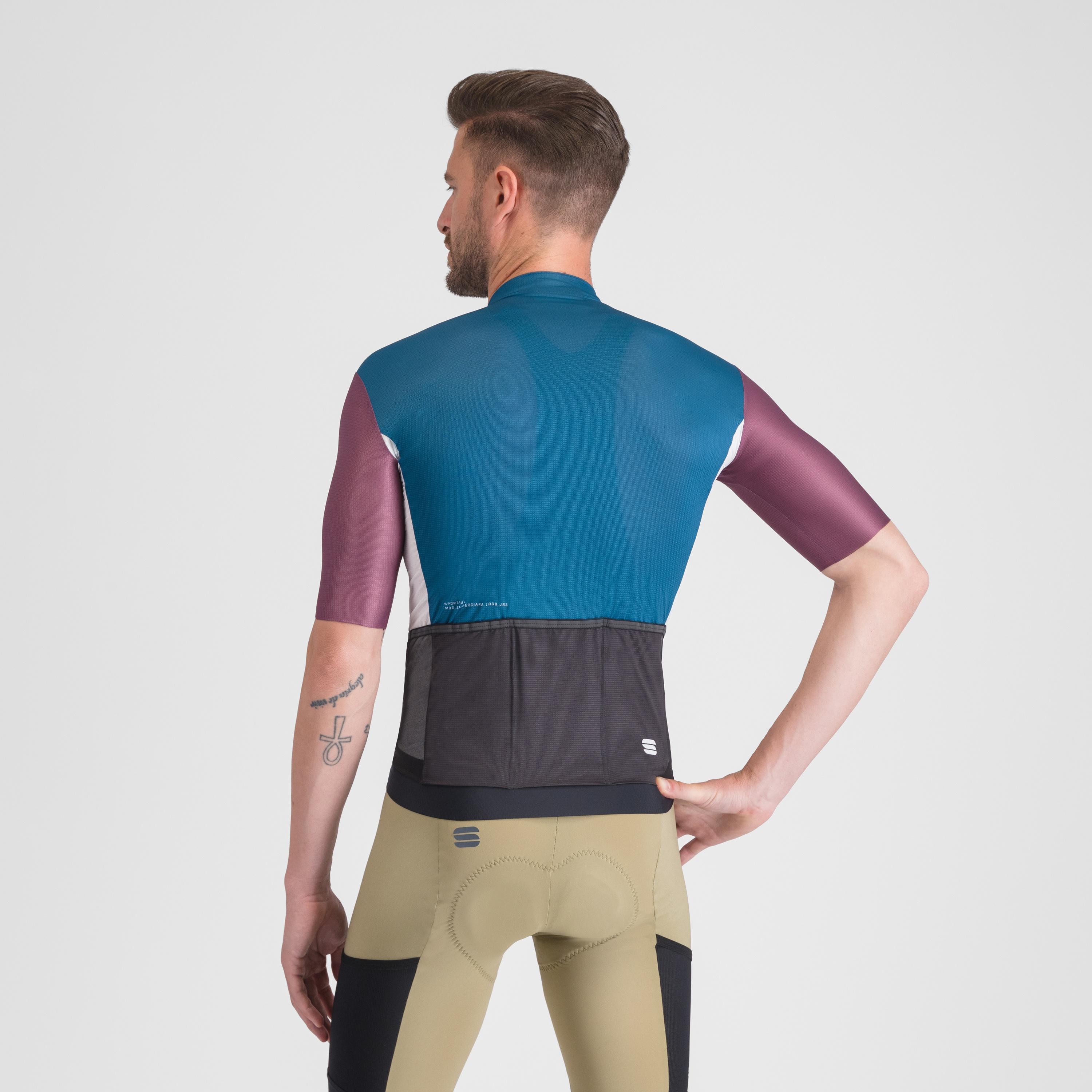 Supergiara logo jersey - teal blue/bordo' - sportful