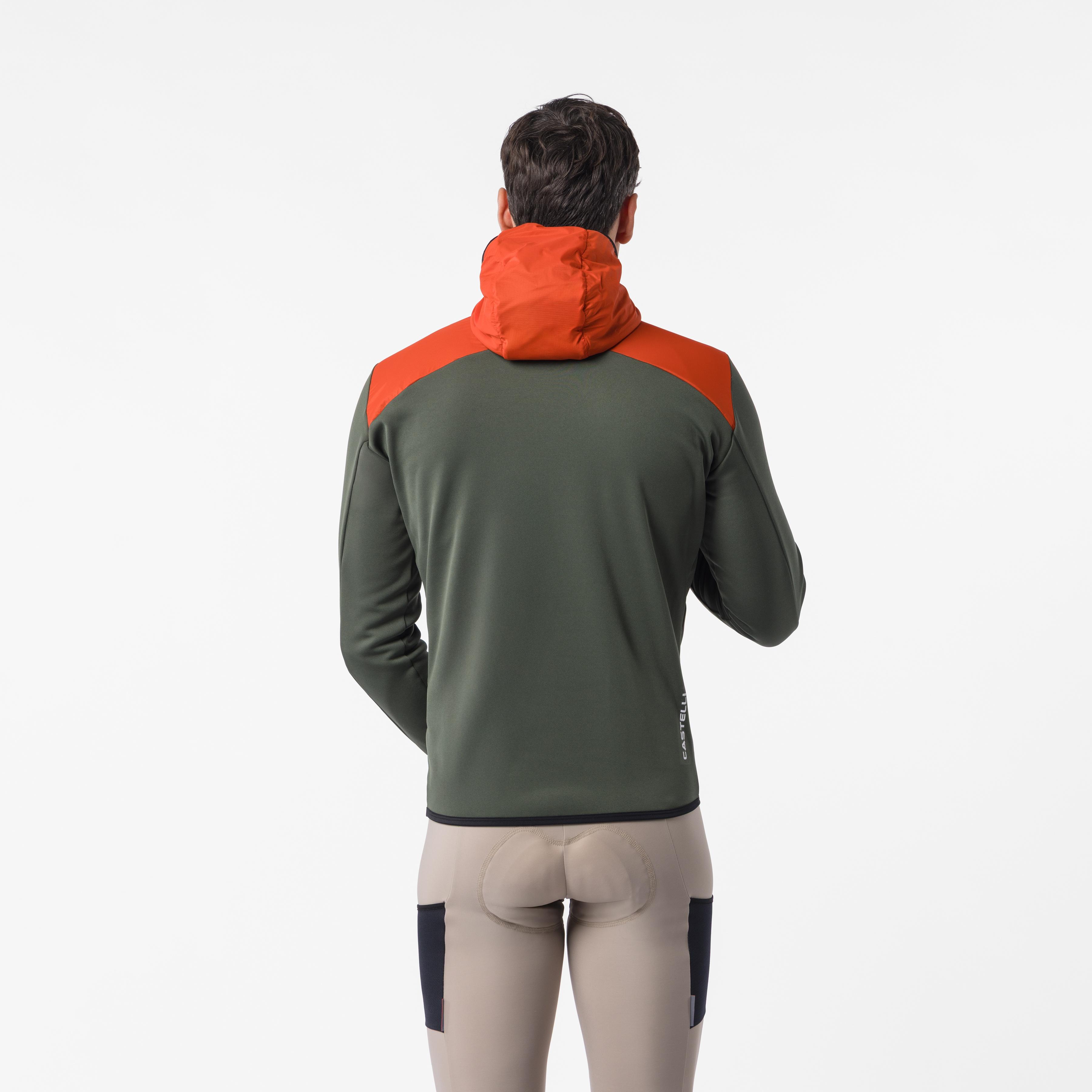 Unltd roam hoodie - military green/burnt orange - castelli