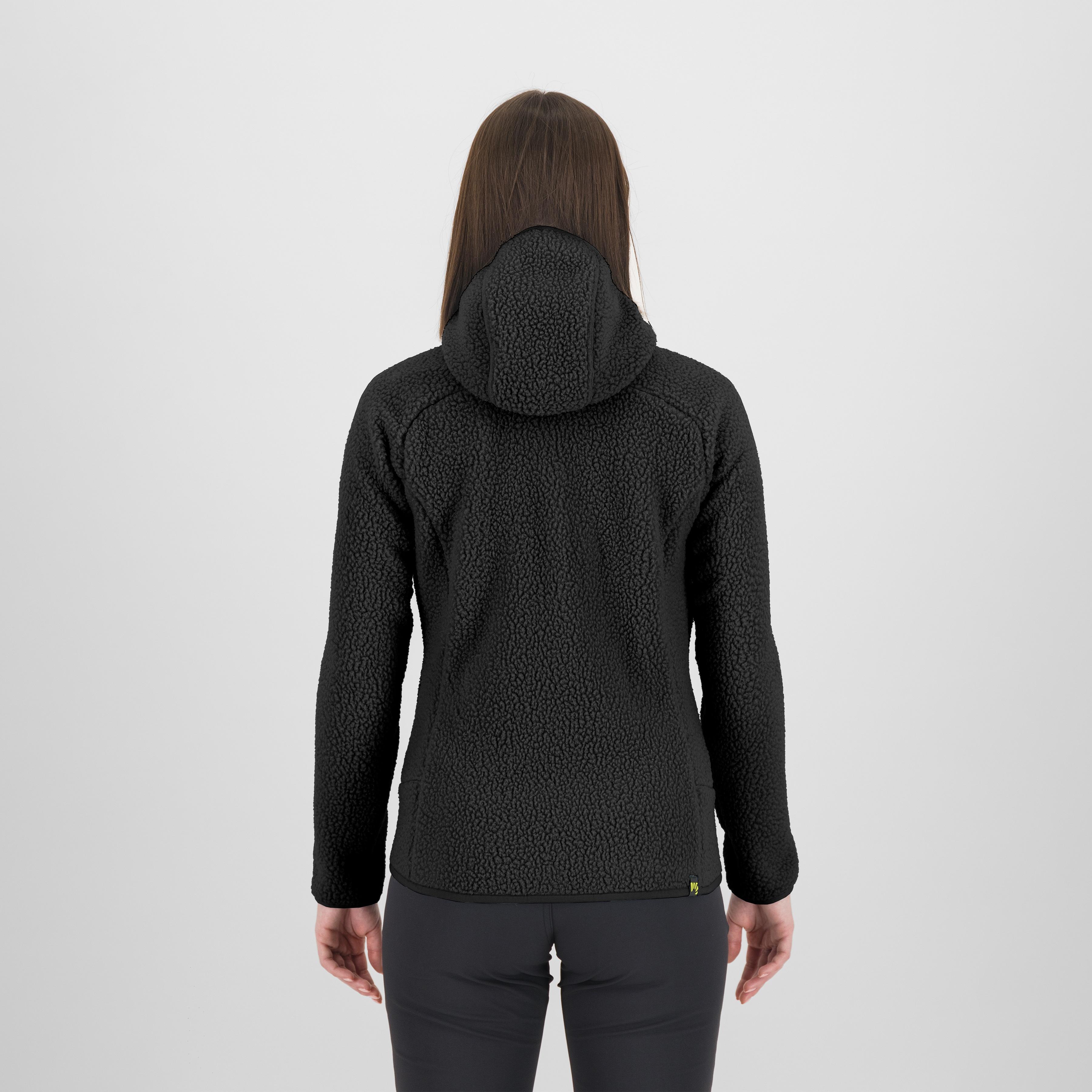 Moiazza retrò hoodie w fleece - black - karpos