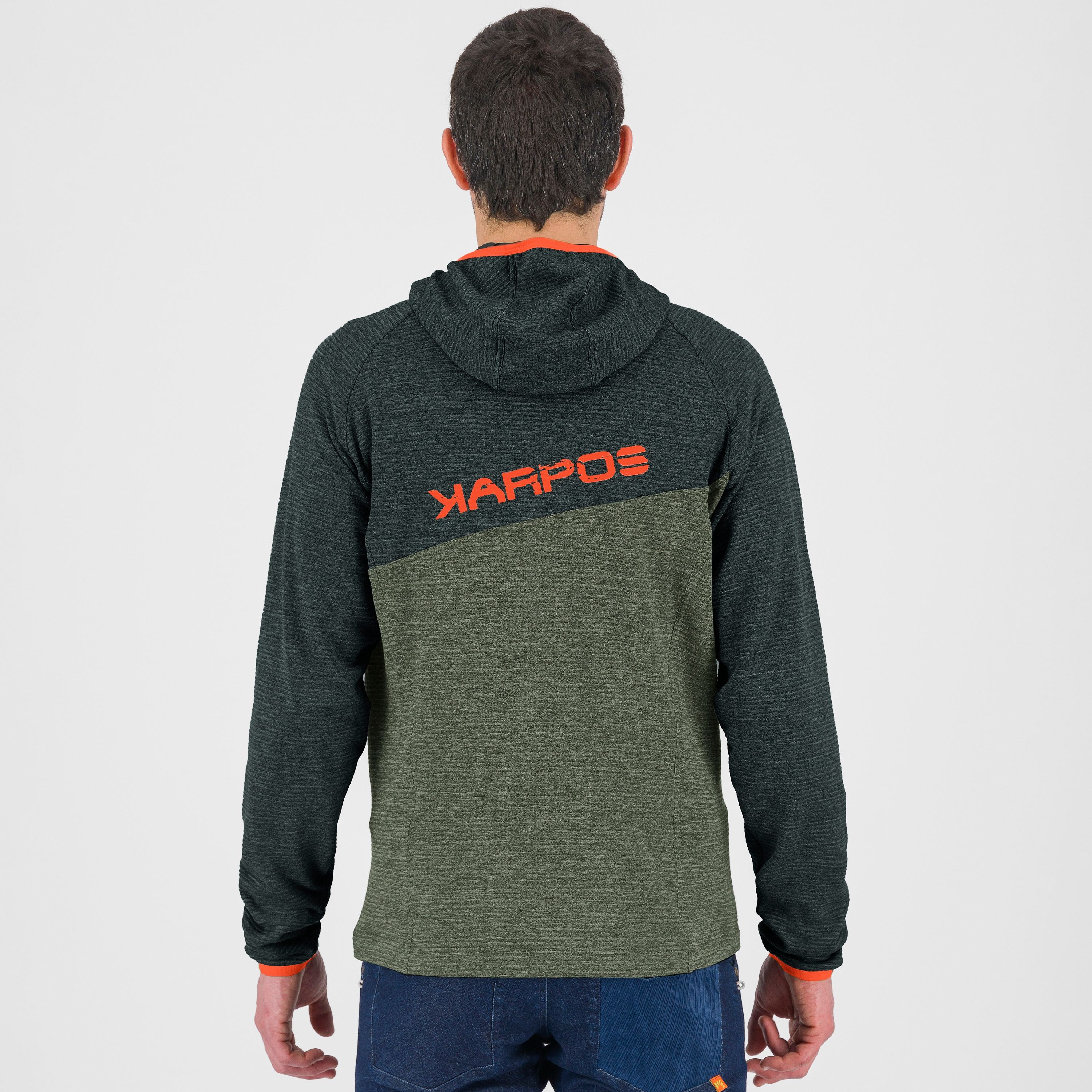 Camoscio full zip hoodie - thyme/black sand - karpos