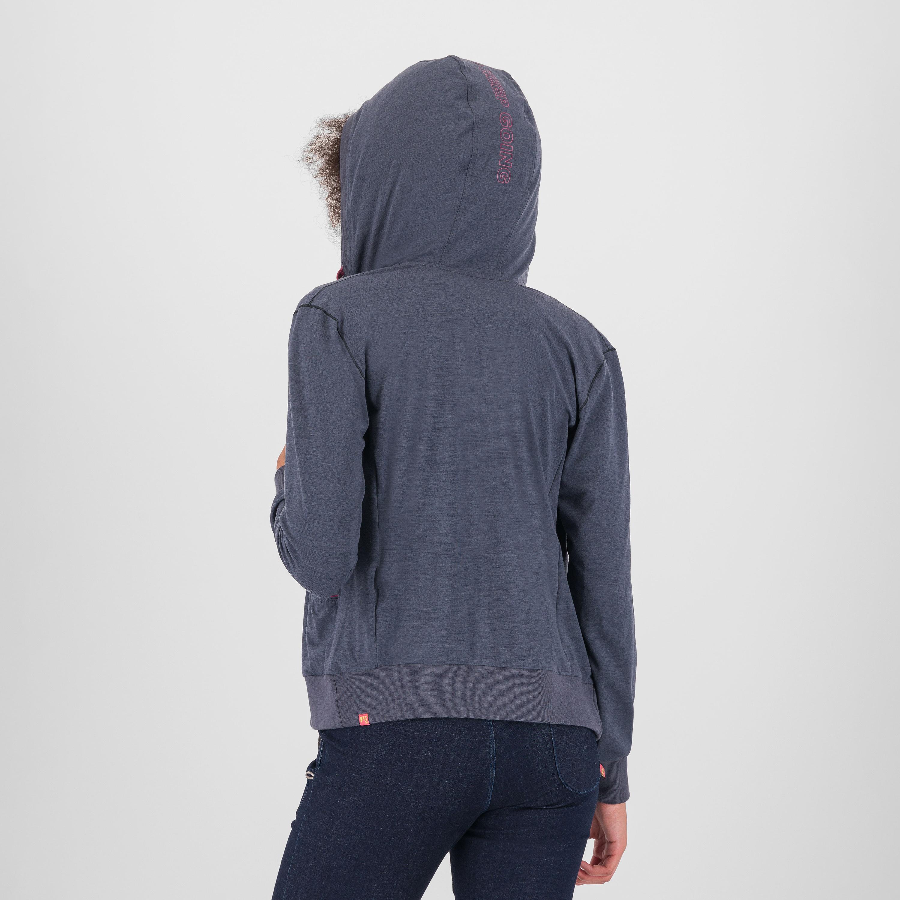 Coppolo merino w full zip hoodie - ombre blue - karpos