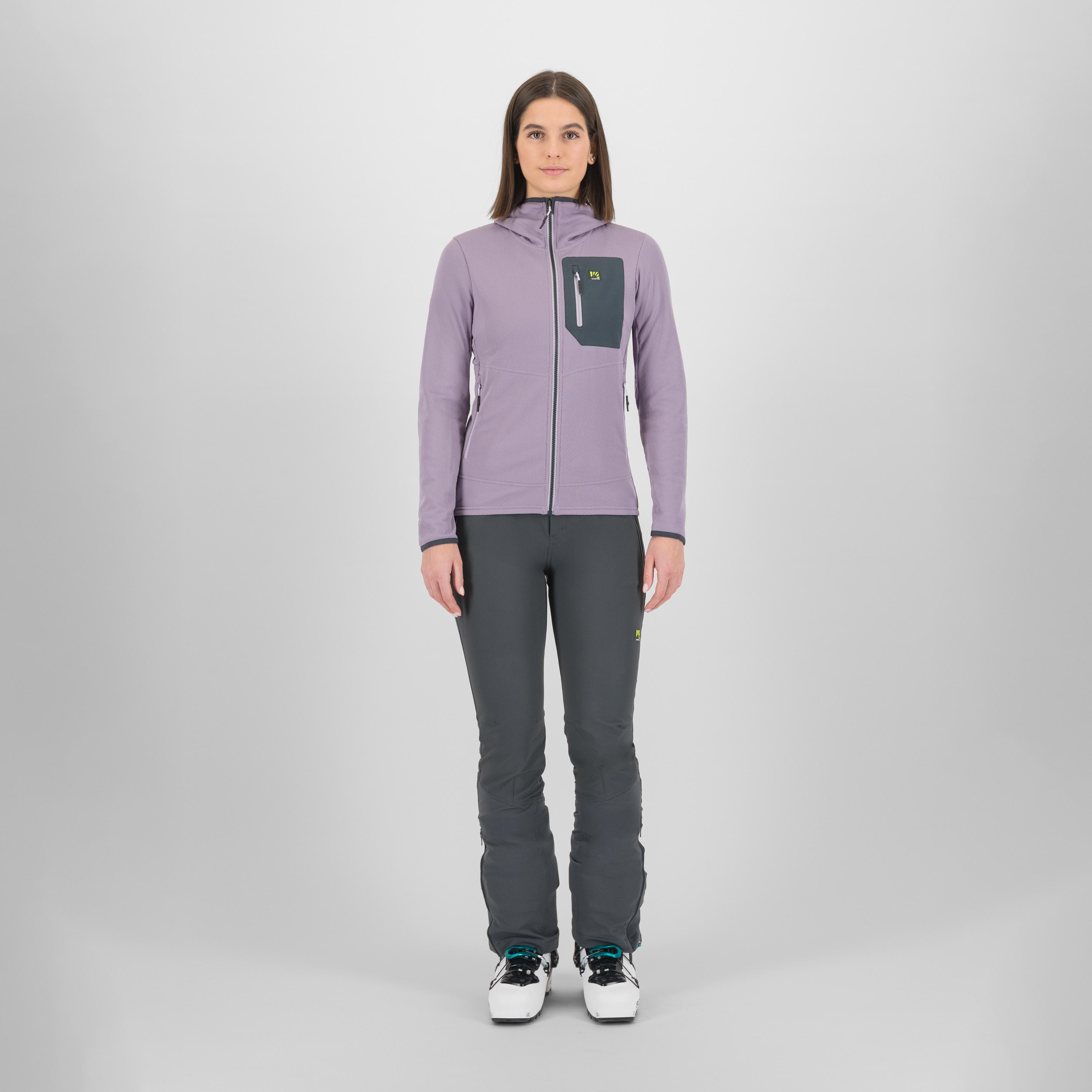 Antermoia hoodie w fleece - lavender/woodl.gray - karpos