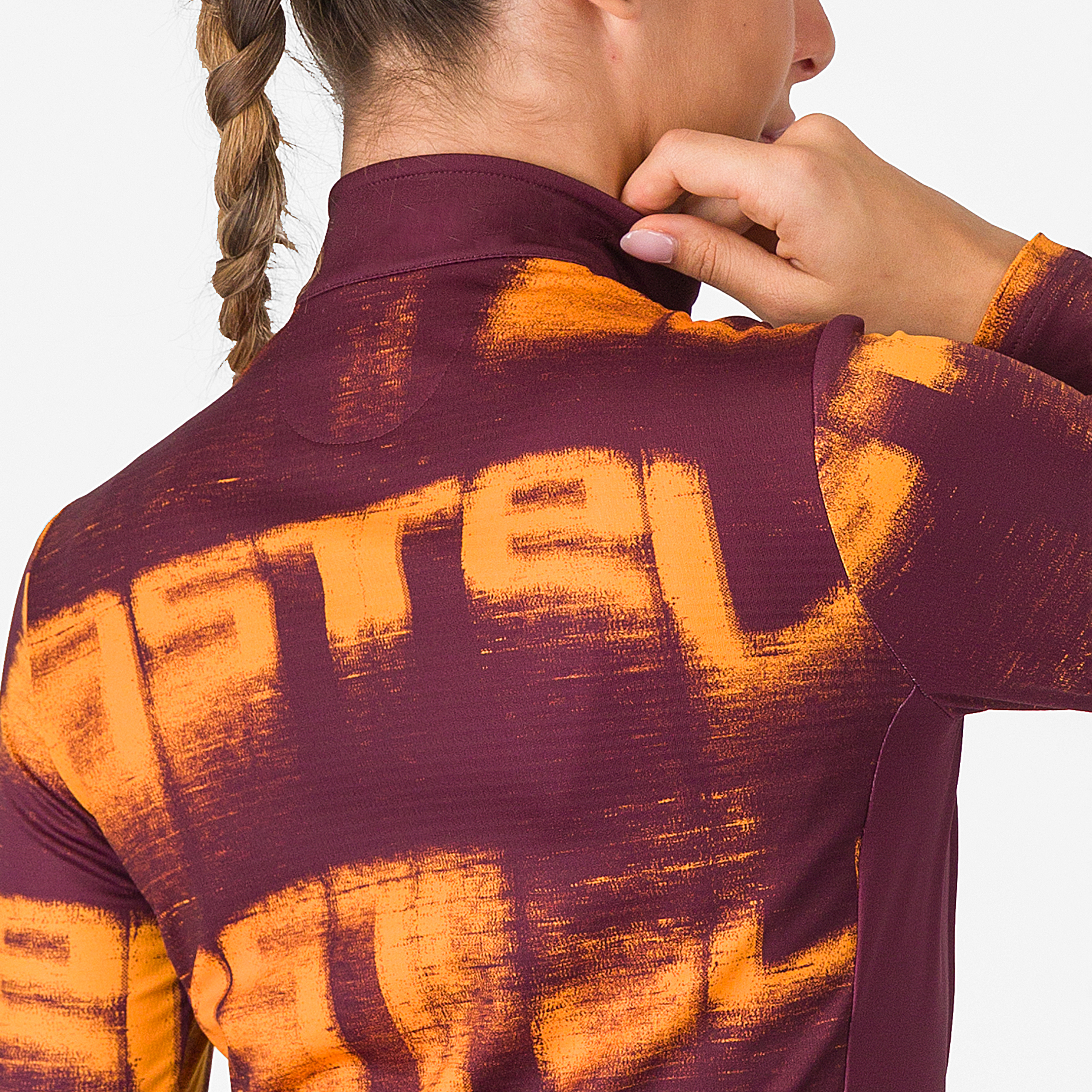 Blur thermal jersey - deep bordeaux/vivid orange - castelli
