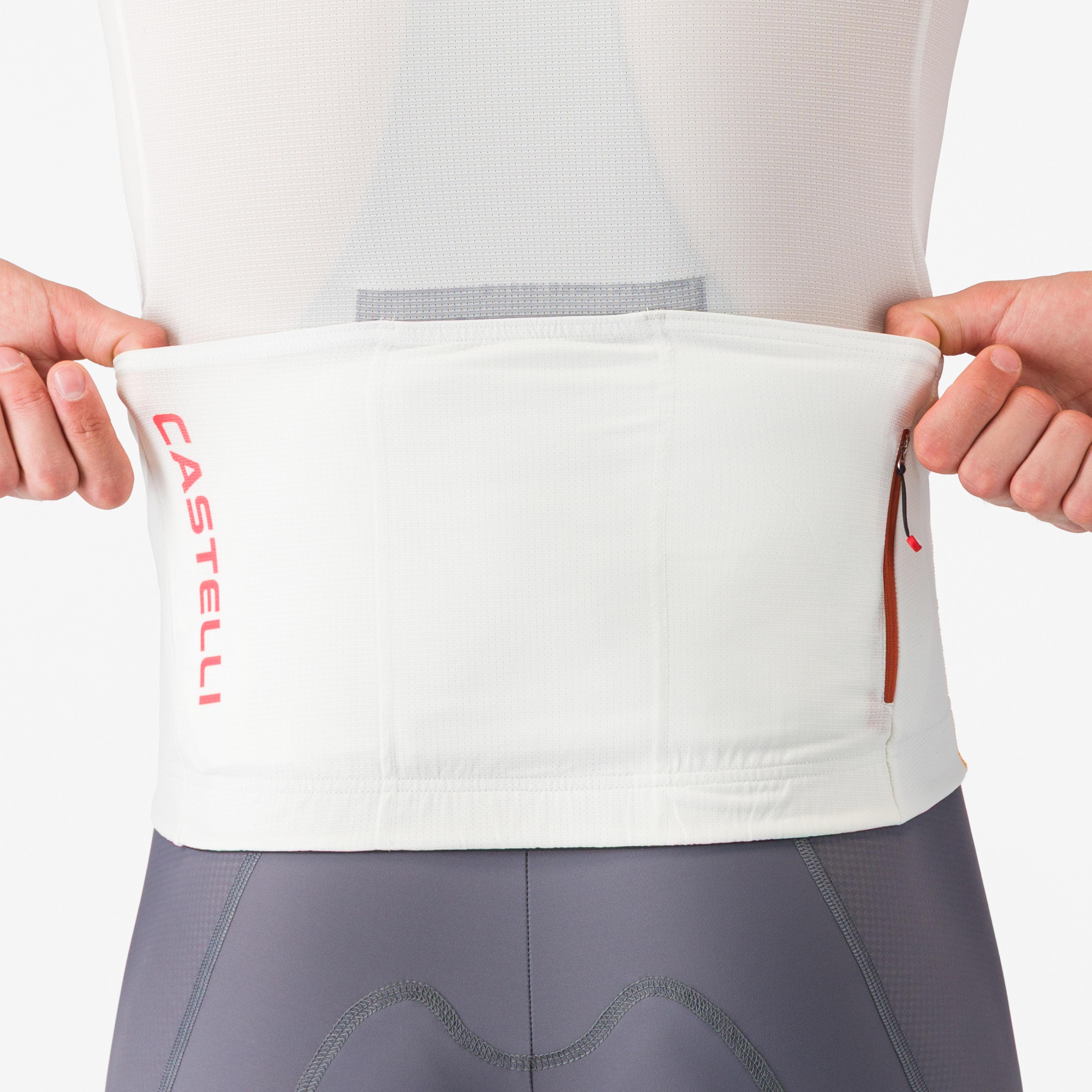 Unlimited endurance 3 jersey - ivory/rich red-vivid orange - castelli
