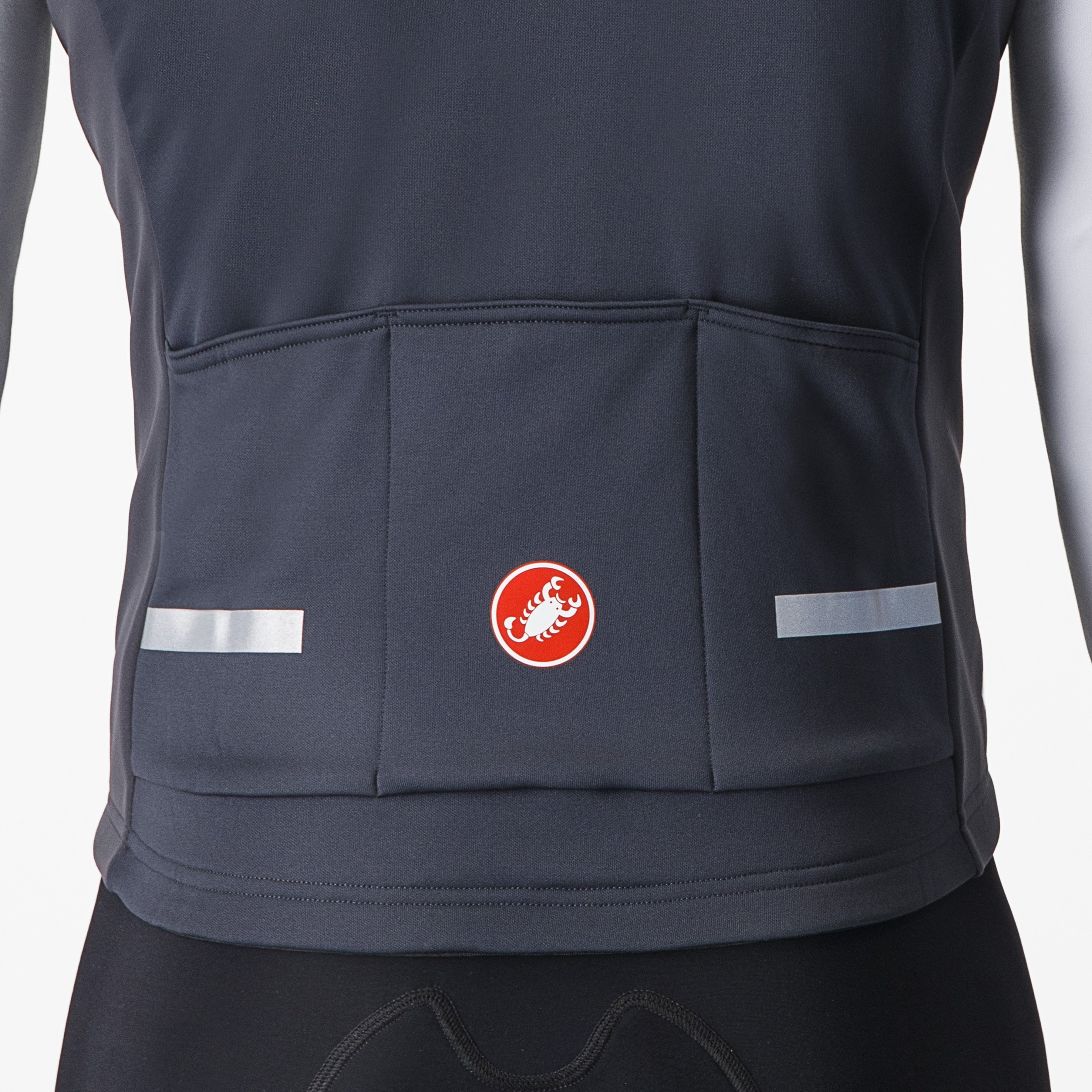 Mortirolo 6s jacket - dark gray/silver gray-red refl - castelli