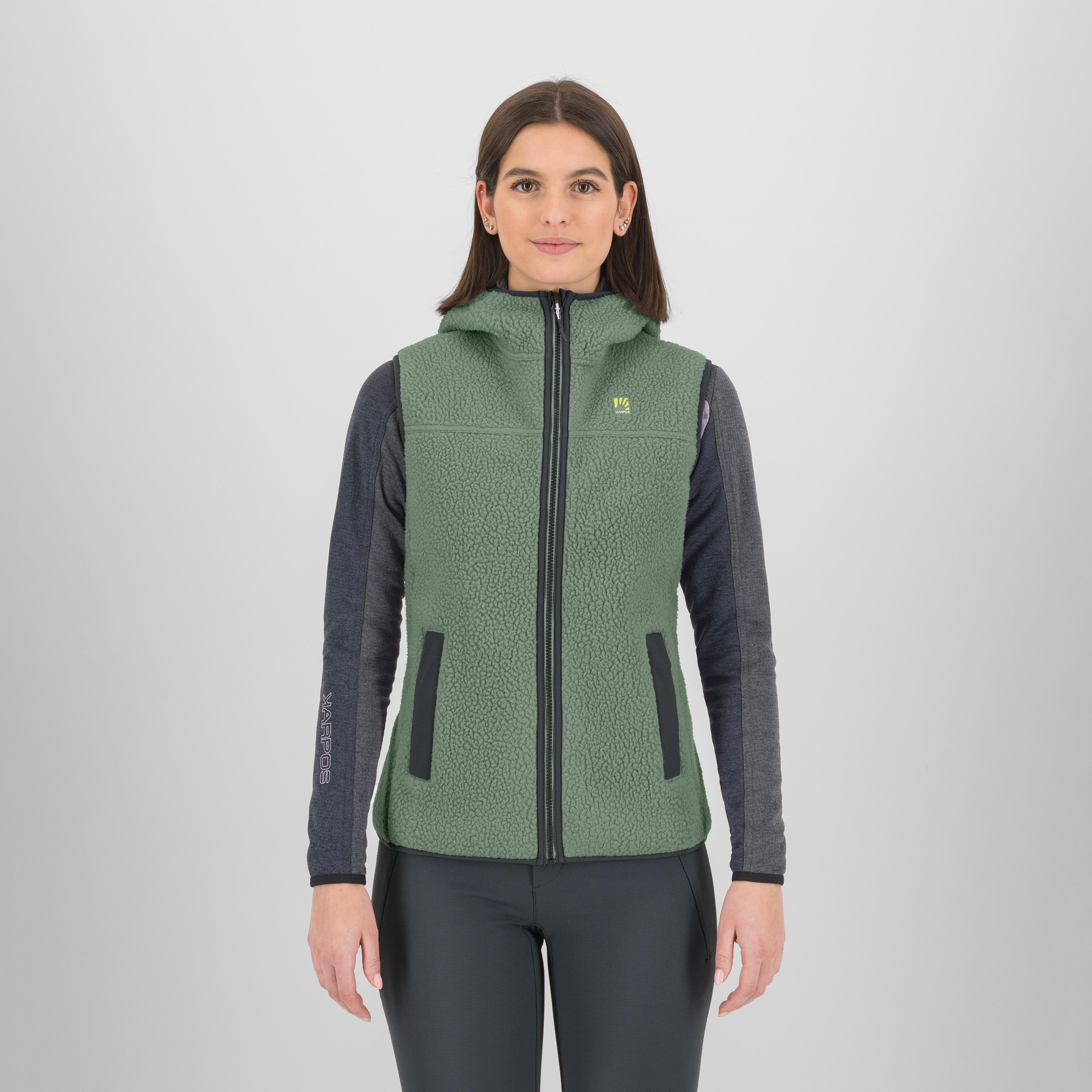 Moiazza retro hoodie w vest - hedge/woodl.gray - karpos