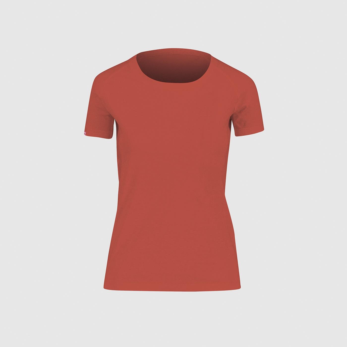 Berto cotton w t-shirt - rosso paprika - karpos
