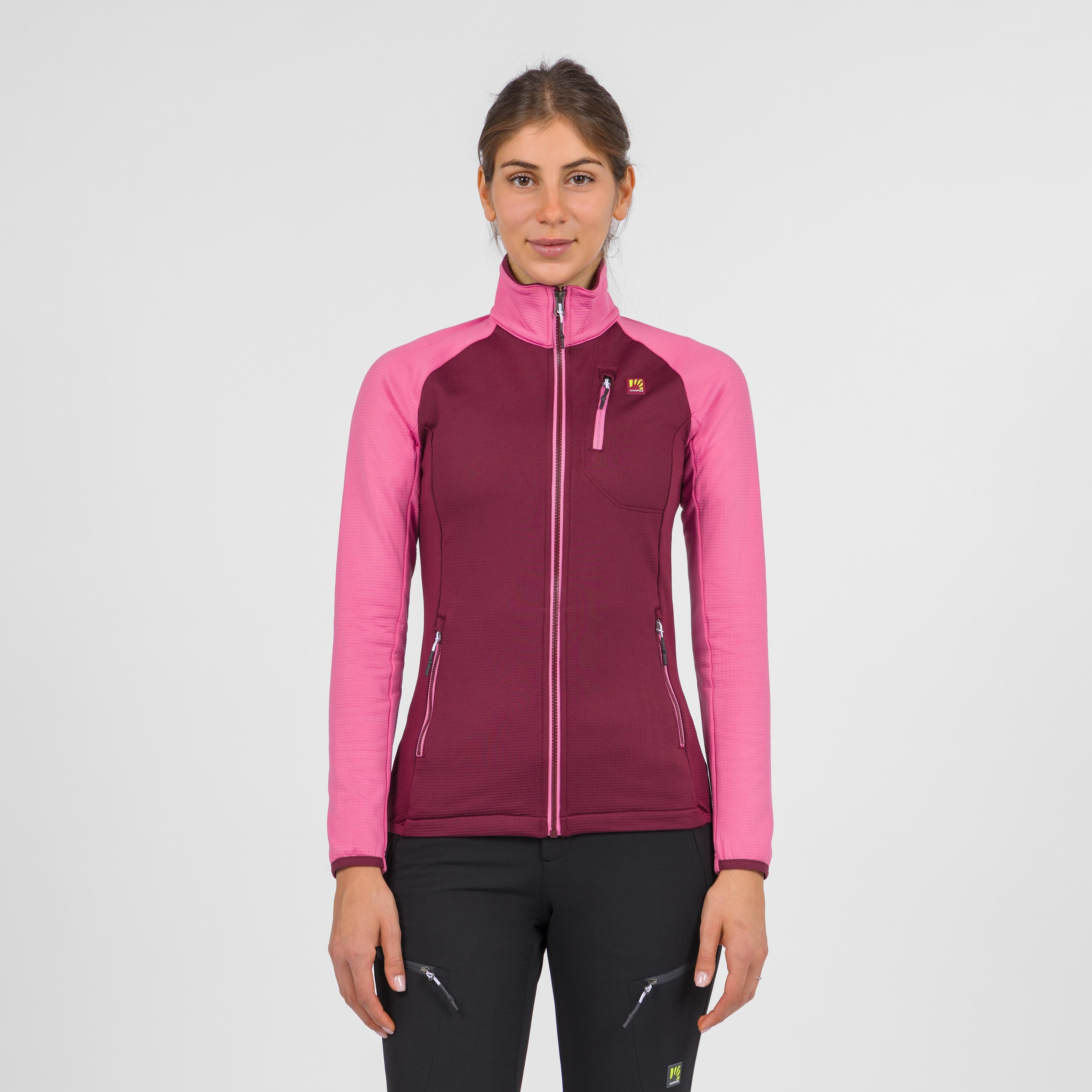 Odle evo w full zip fleece - crimson/pink power - karpos