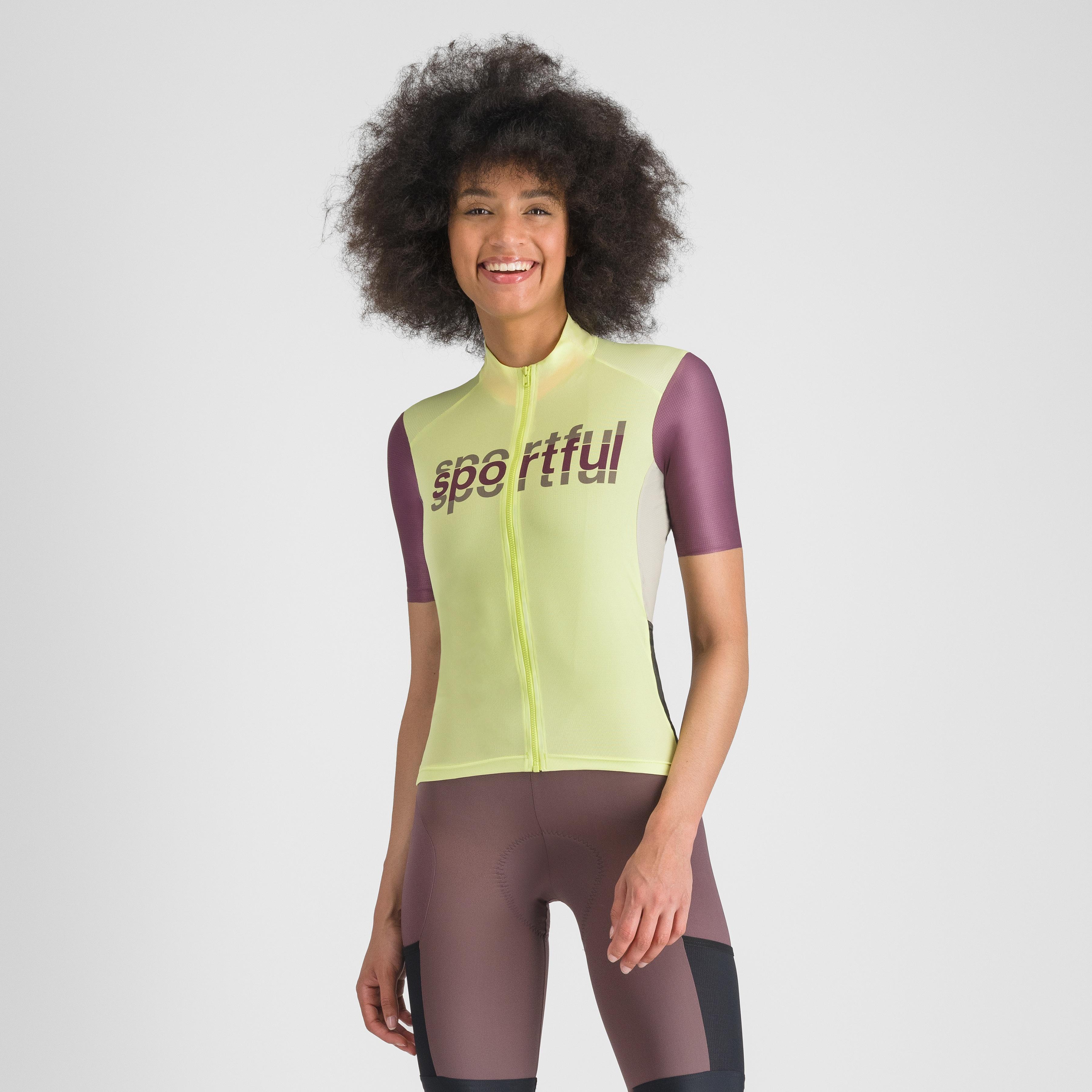 Supergiara logo w jersey - shadow lime/bordeaux - sportful
