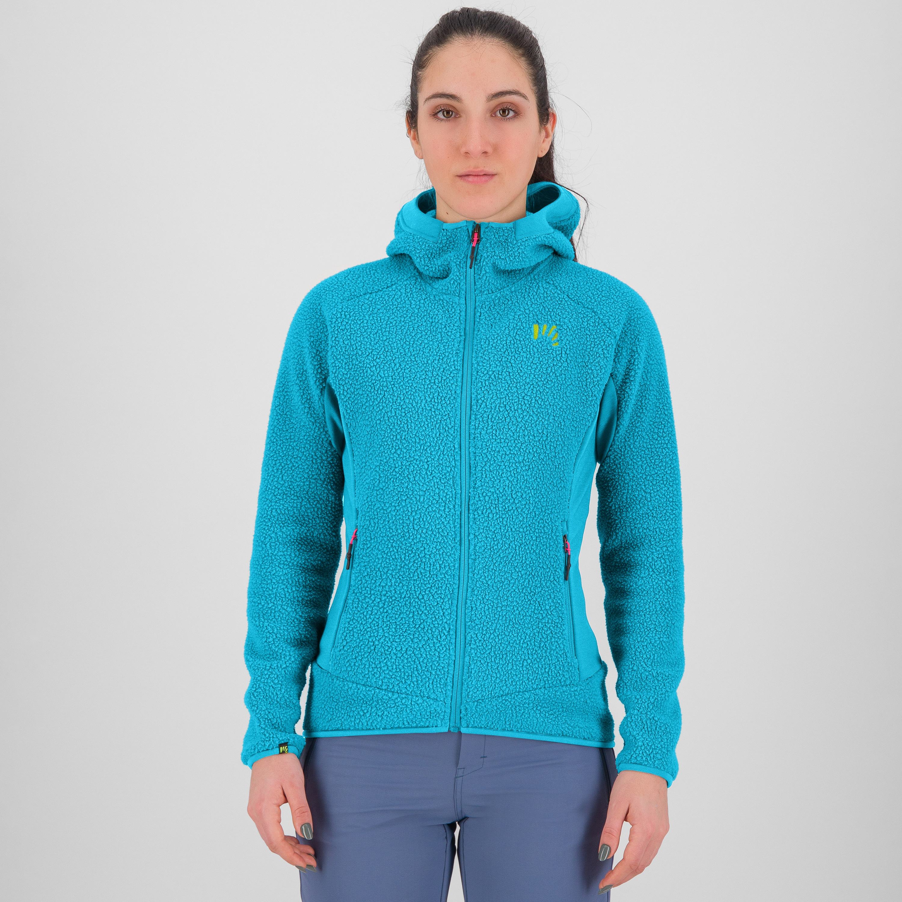 80's hoodie w fleece - blue atoll - karpos