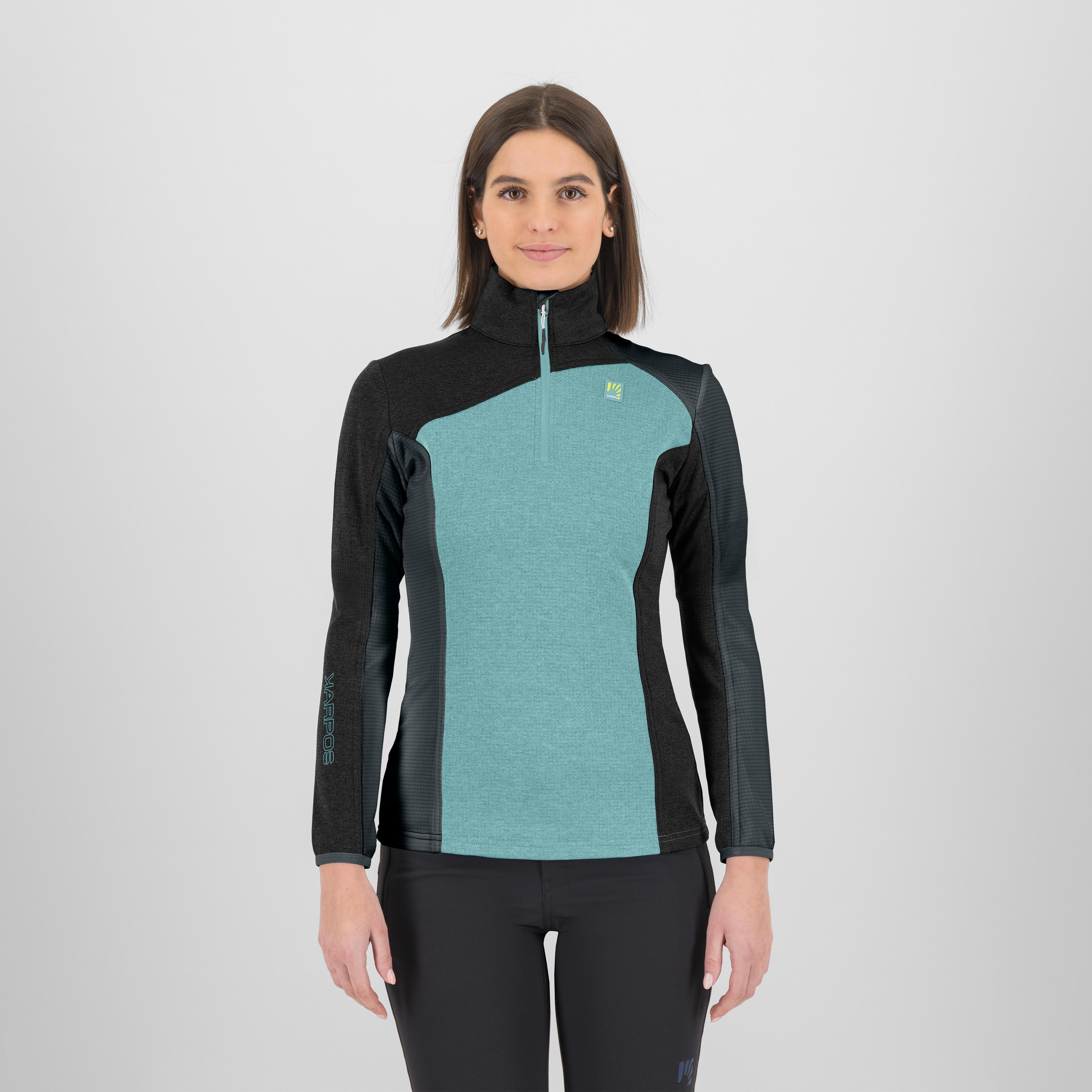 Federa half-zip w fleece - forget/black/woodl.gray - karpos