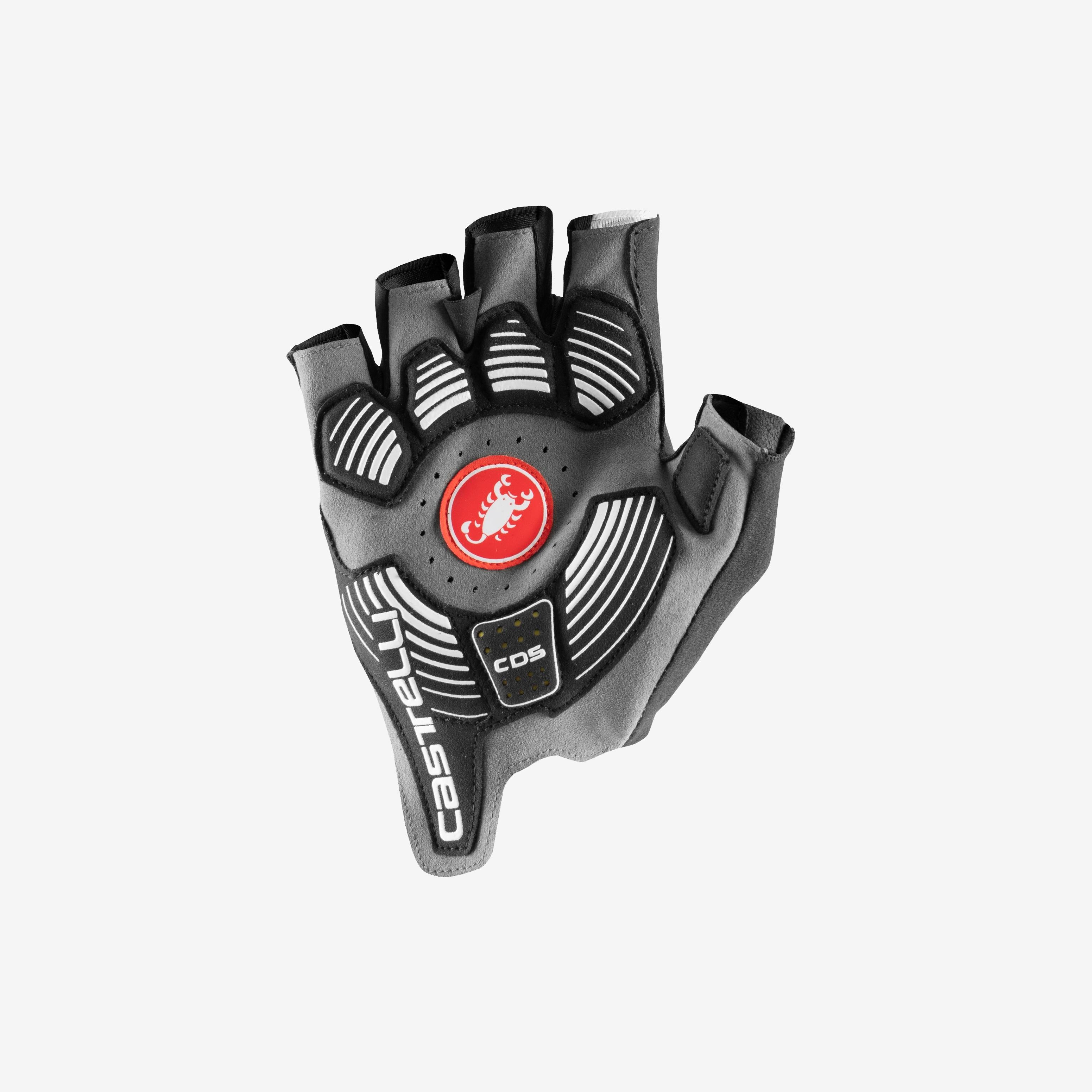 Rosso corsa pro v glove - white - castelli