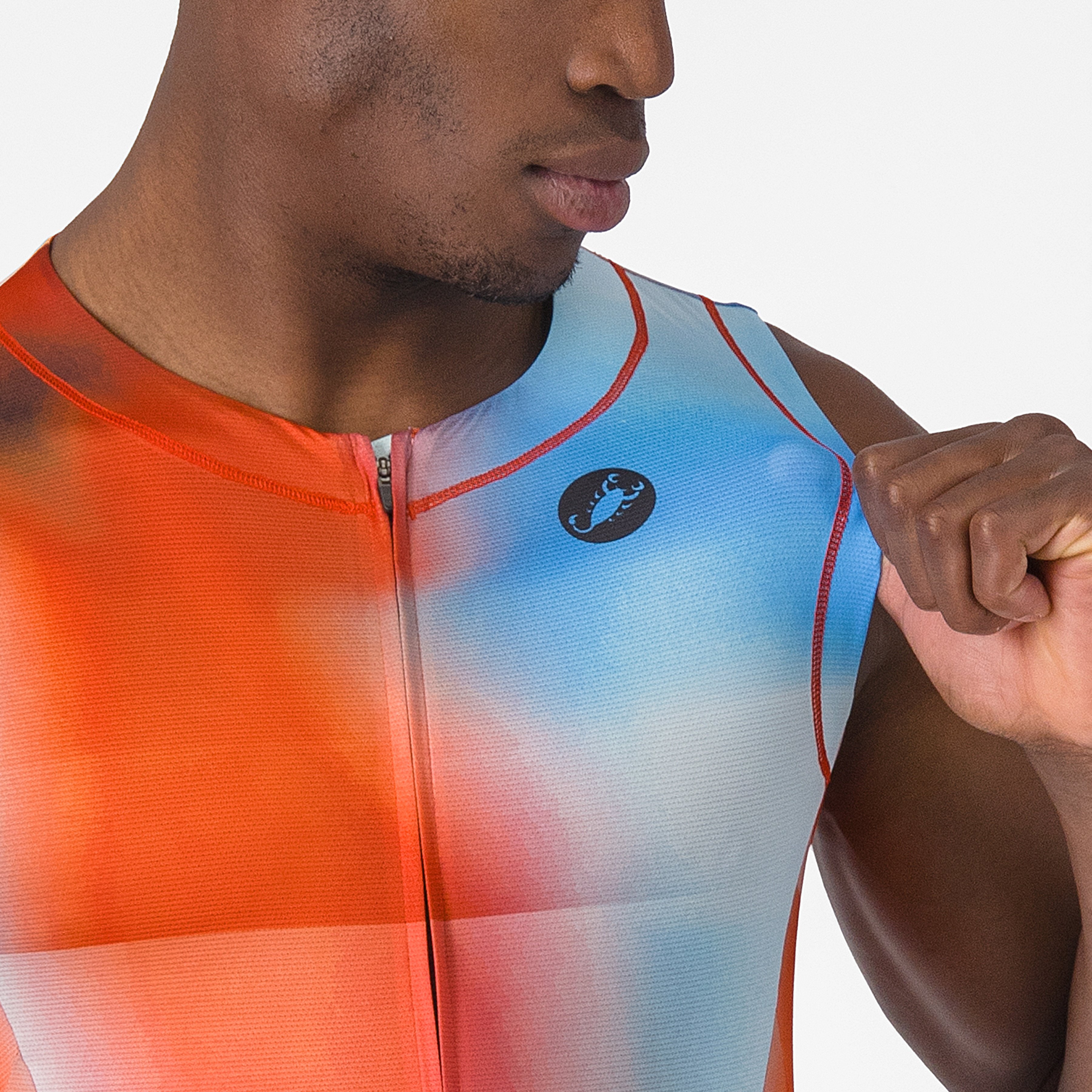 Free sanremo 3 suit sleeveless - paprika/winter sky-black - castelli