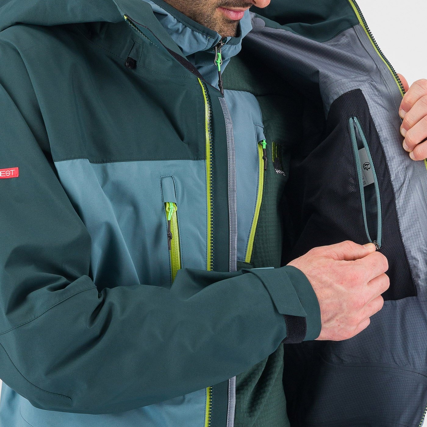 Highest goretex shell jacket - atlantic/forest - karpos