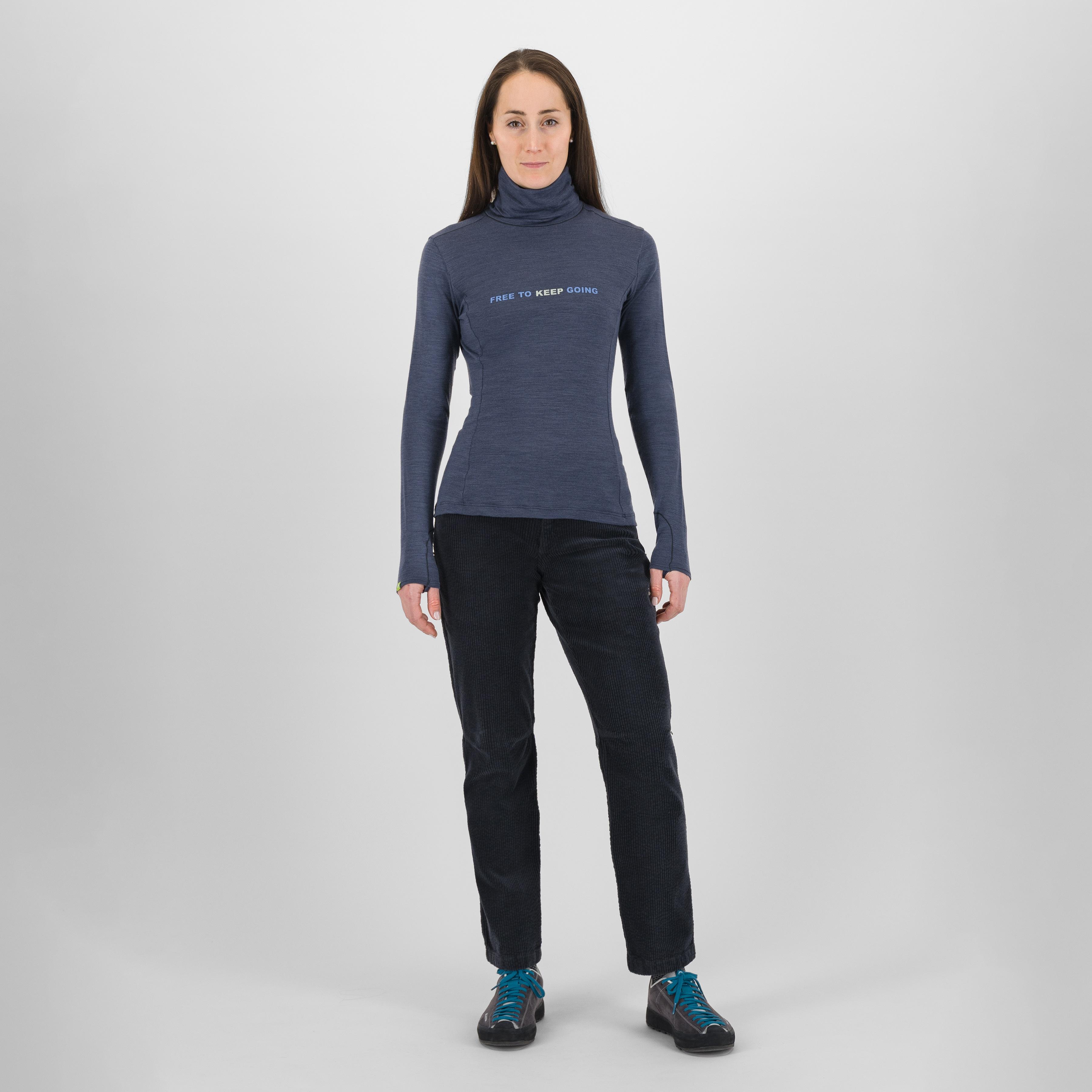 Coppolo merino w high neck ls - ombre blue - karpos