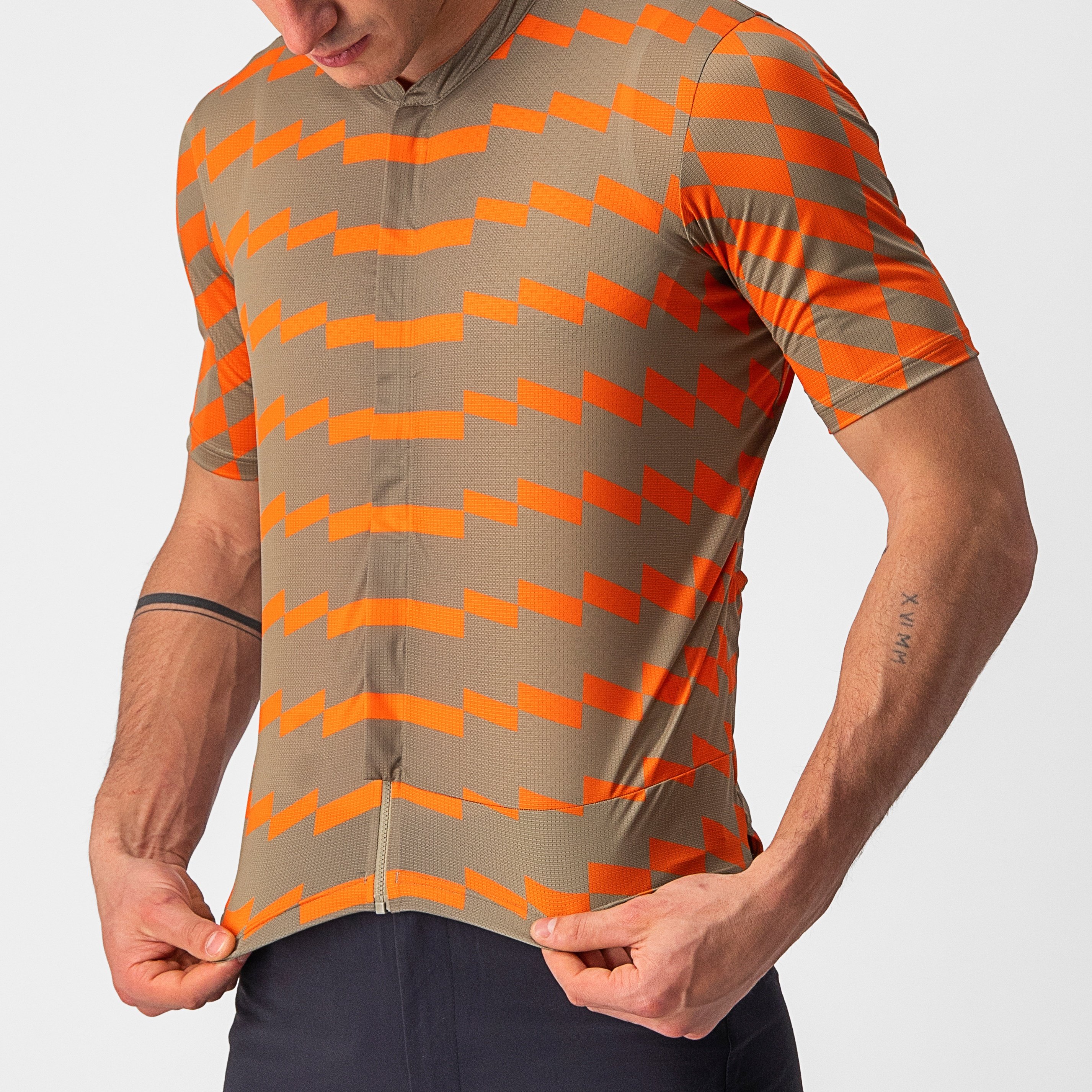 Unltd sterrato jersey - olive green/orange rust - castelli