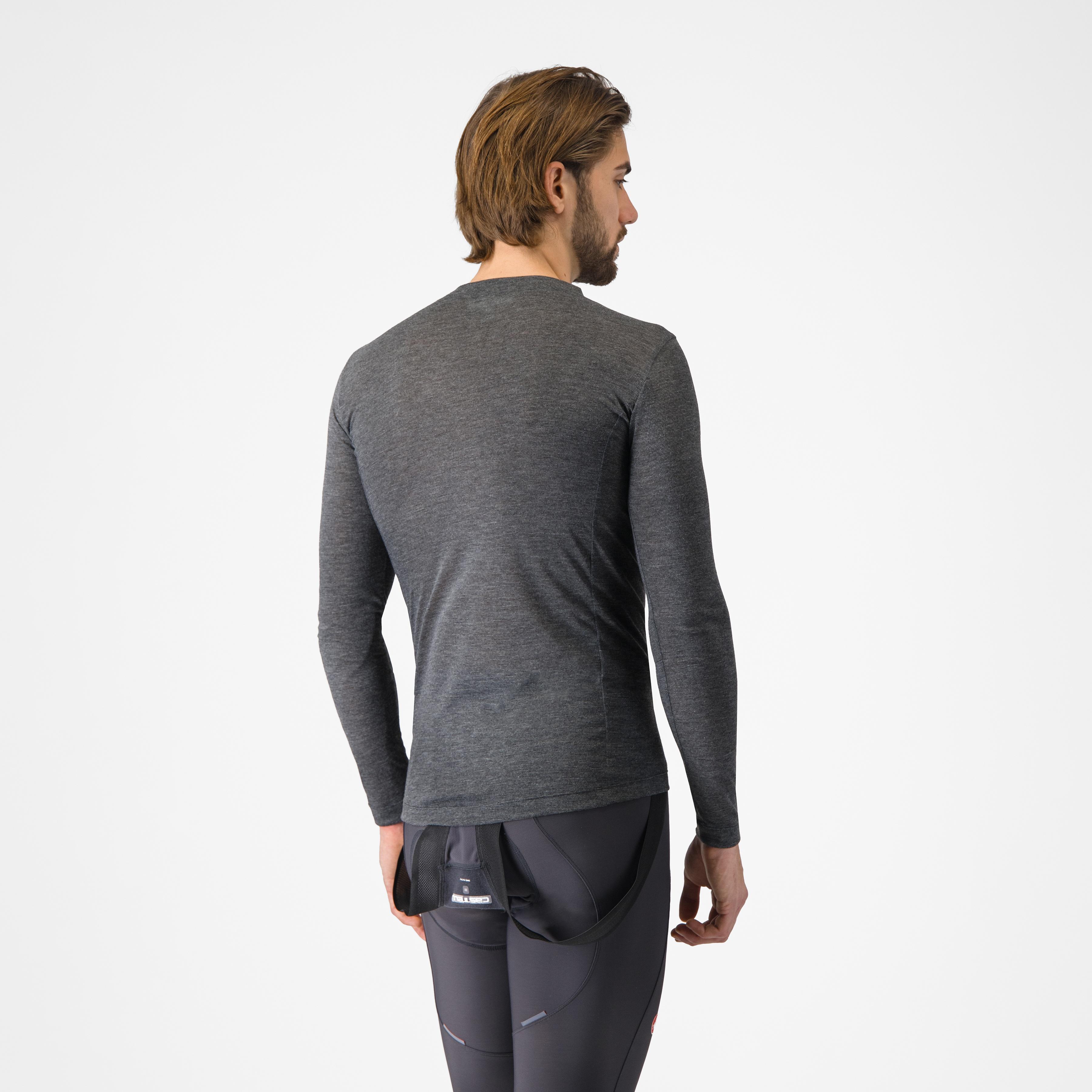 Medio base layer ls - melange gray - castelli