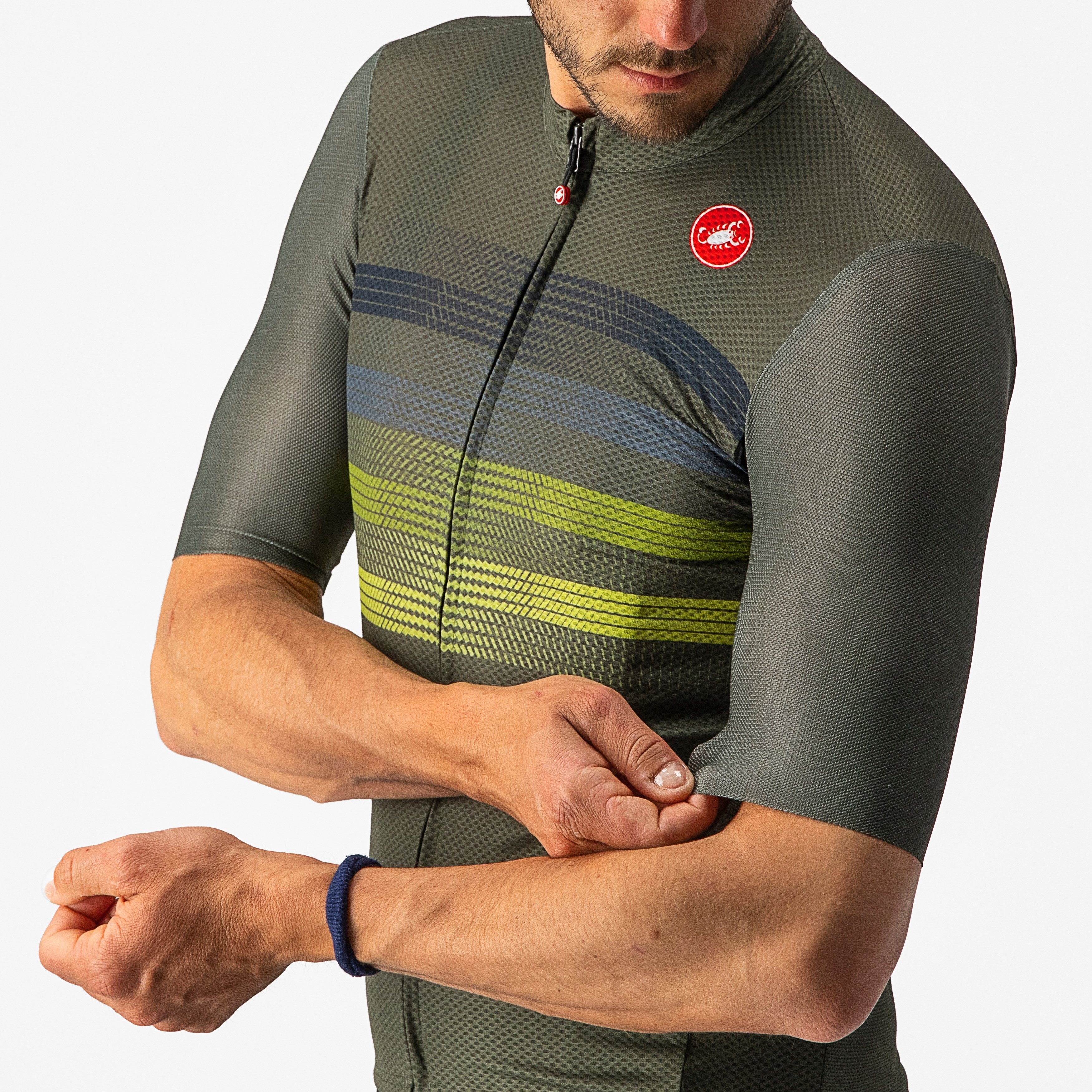 Endurance pro jersey - military green/blue-sulphur - castelli