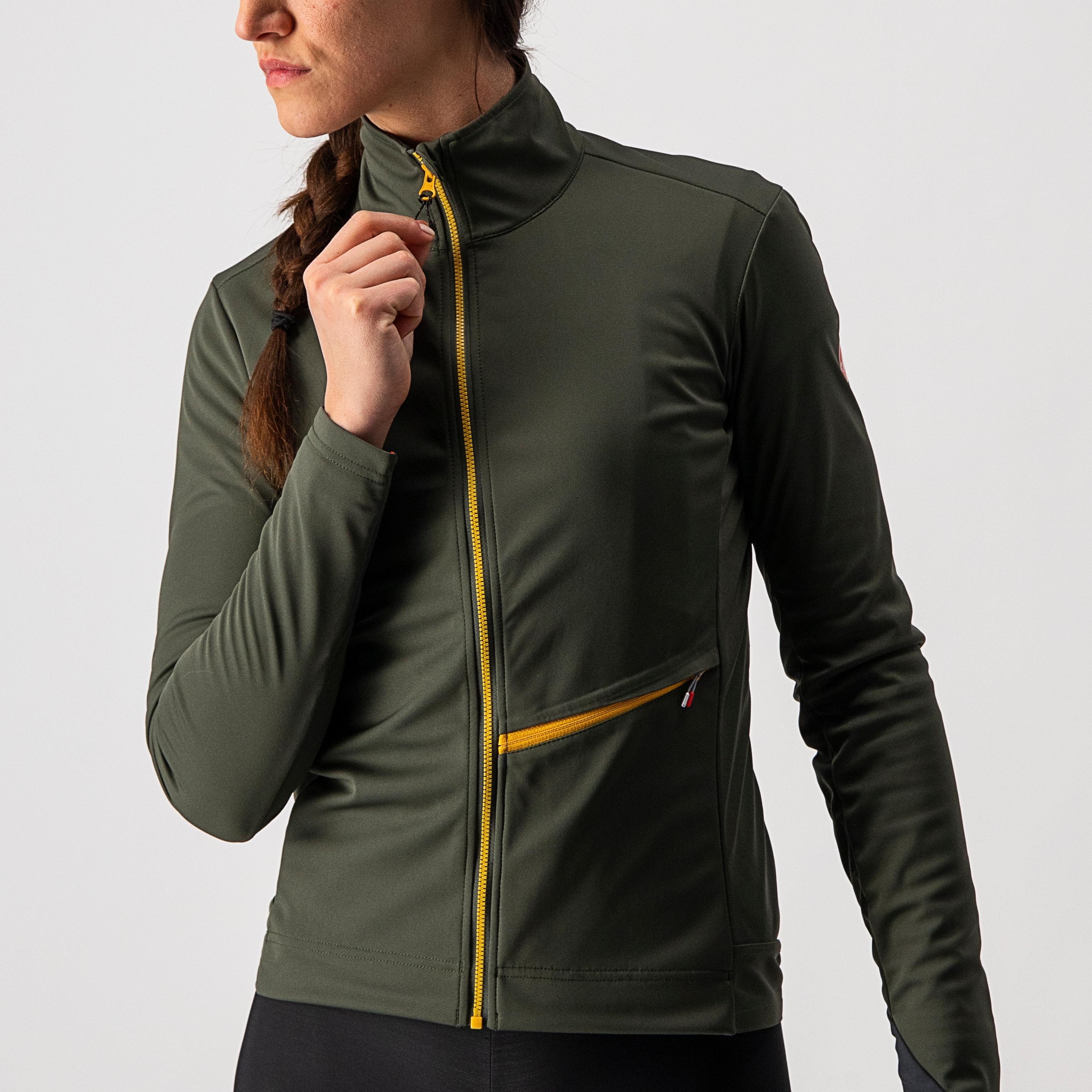 Go w jacket - military green/fiery red/saffr - castelli