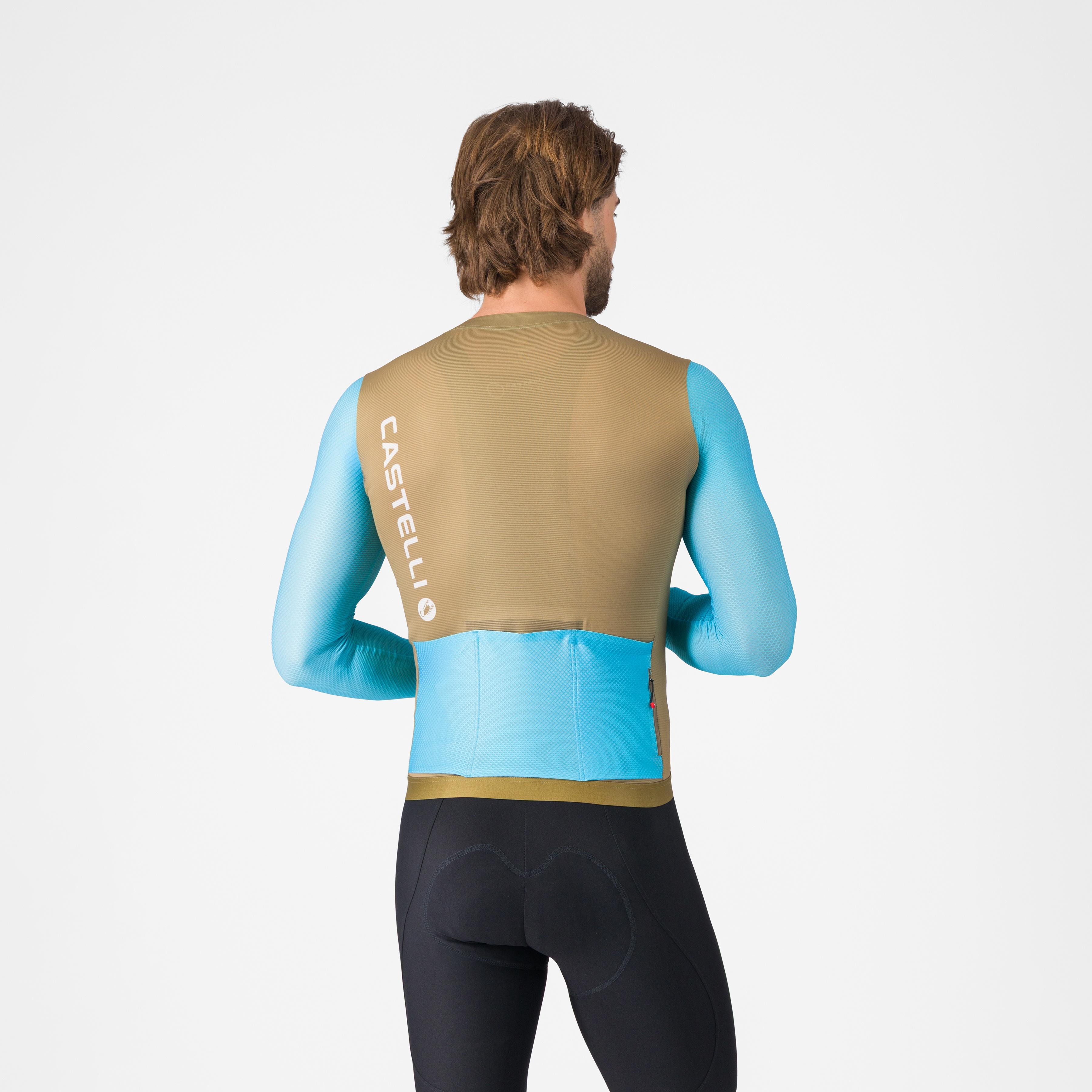 Corretto ls jersey - elmwood/neon cobalt-white - castelli
