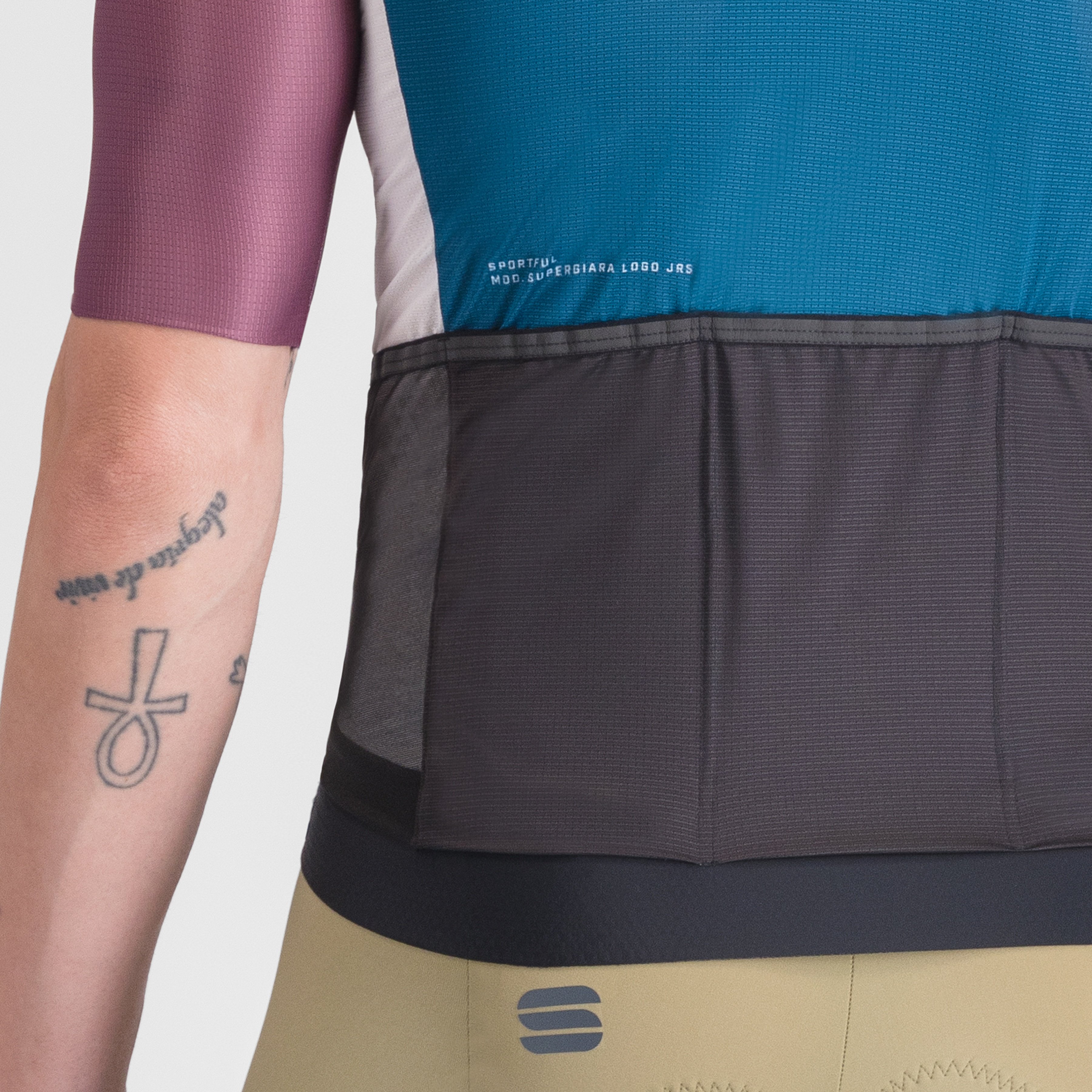Supergiara logo jersey - teal blue/bordo' - sportful