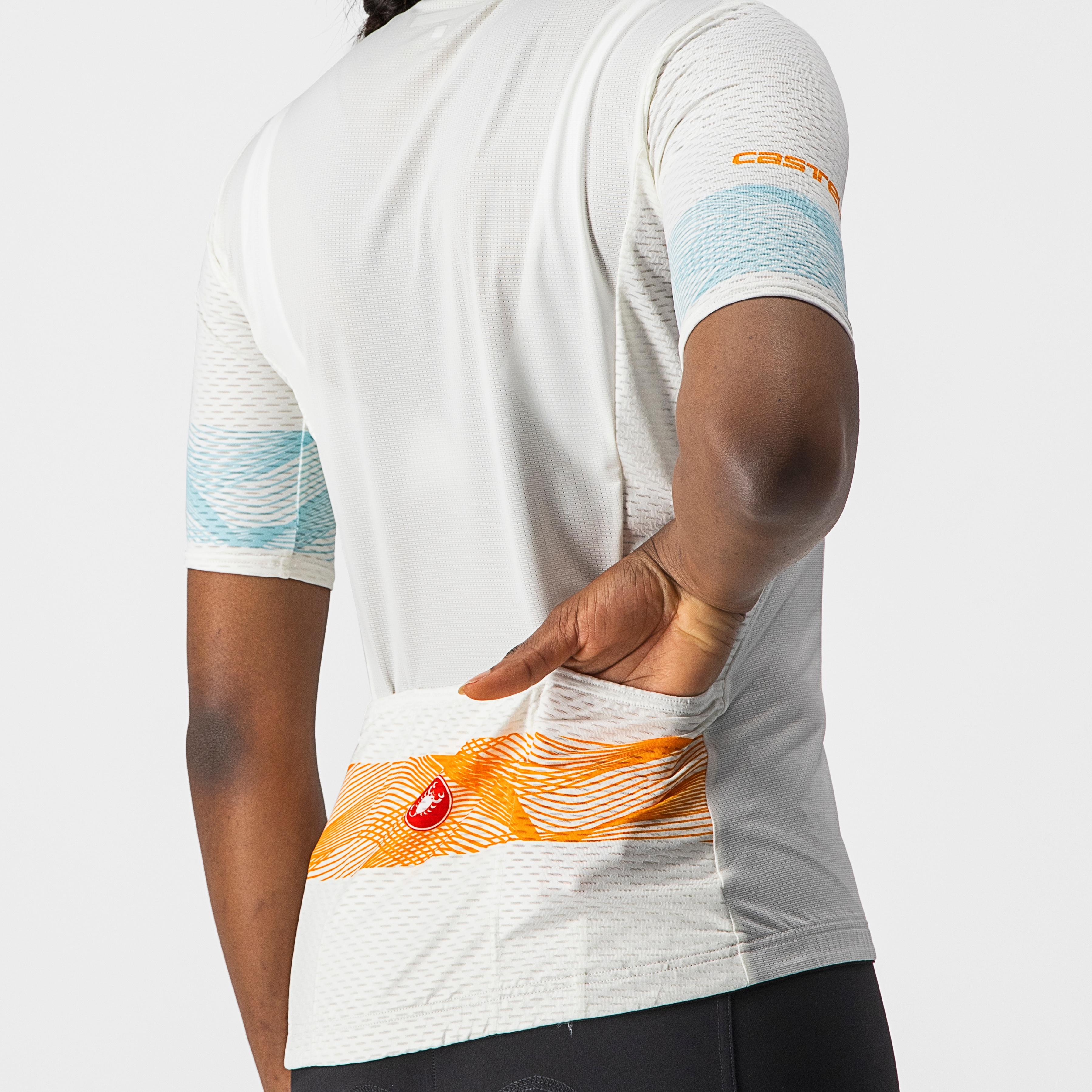 Fenice jersey - ivory/pop orange-skylight - castelli