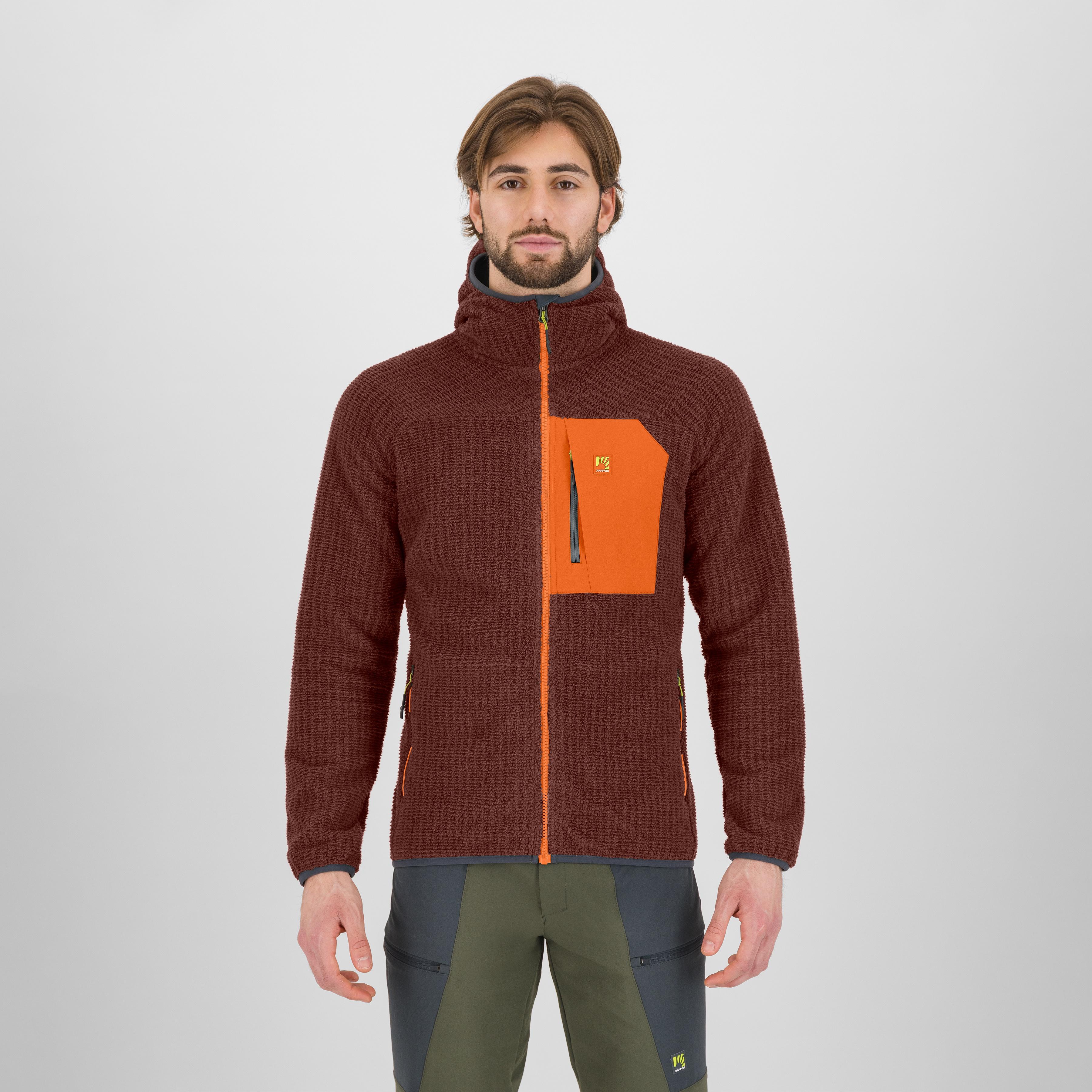Rocchetta evo hoodie fleece - mahogany/vibr.orange - karpos