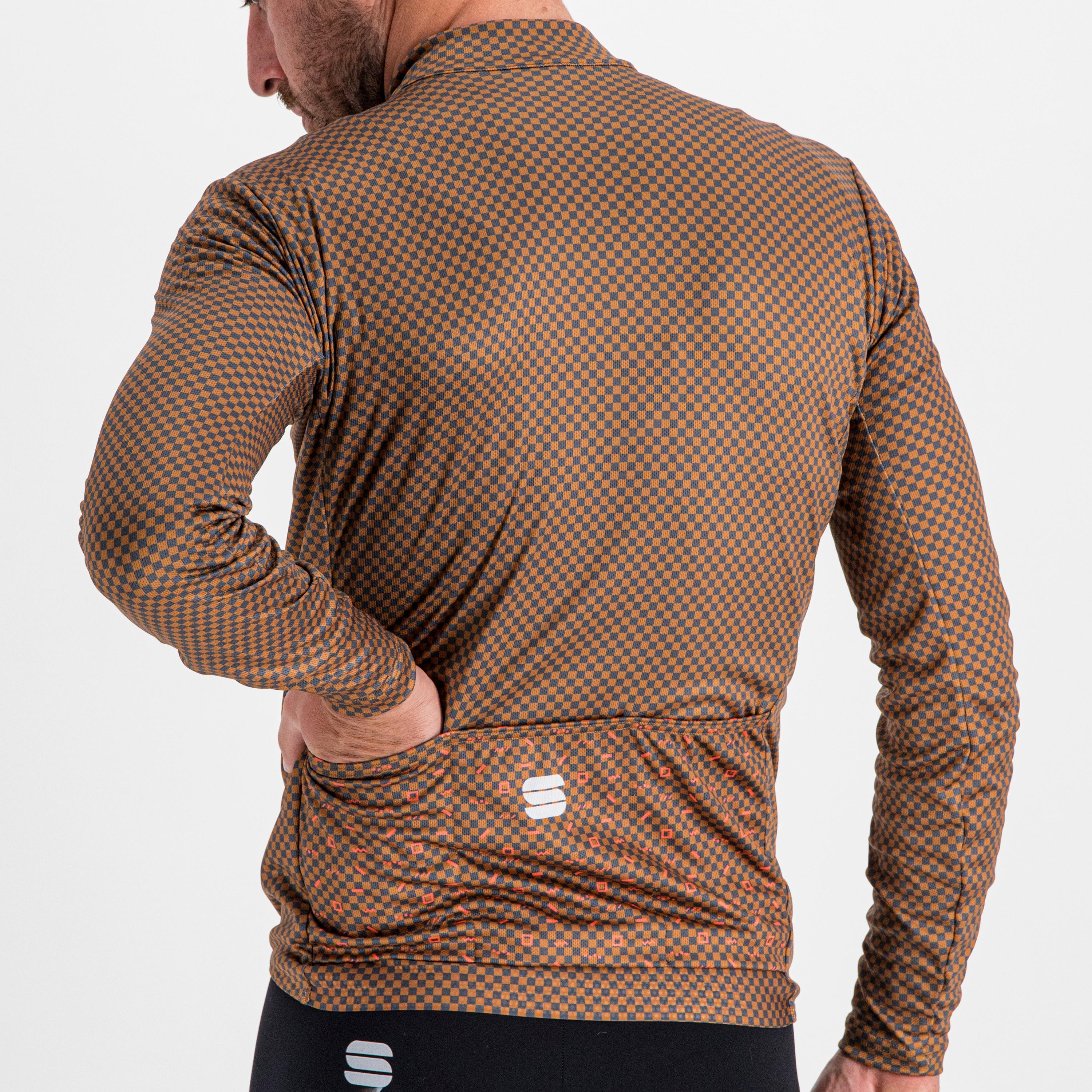 Checkmate thermal jersey - leather anthracite pompelmo - sportful