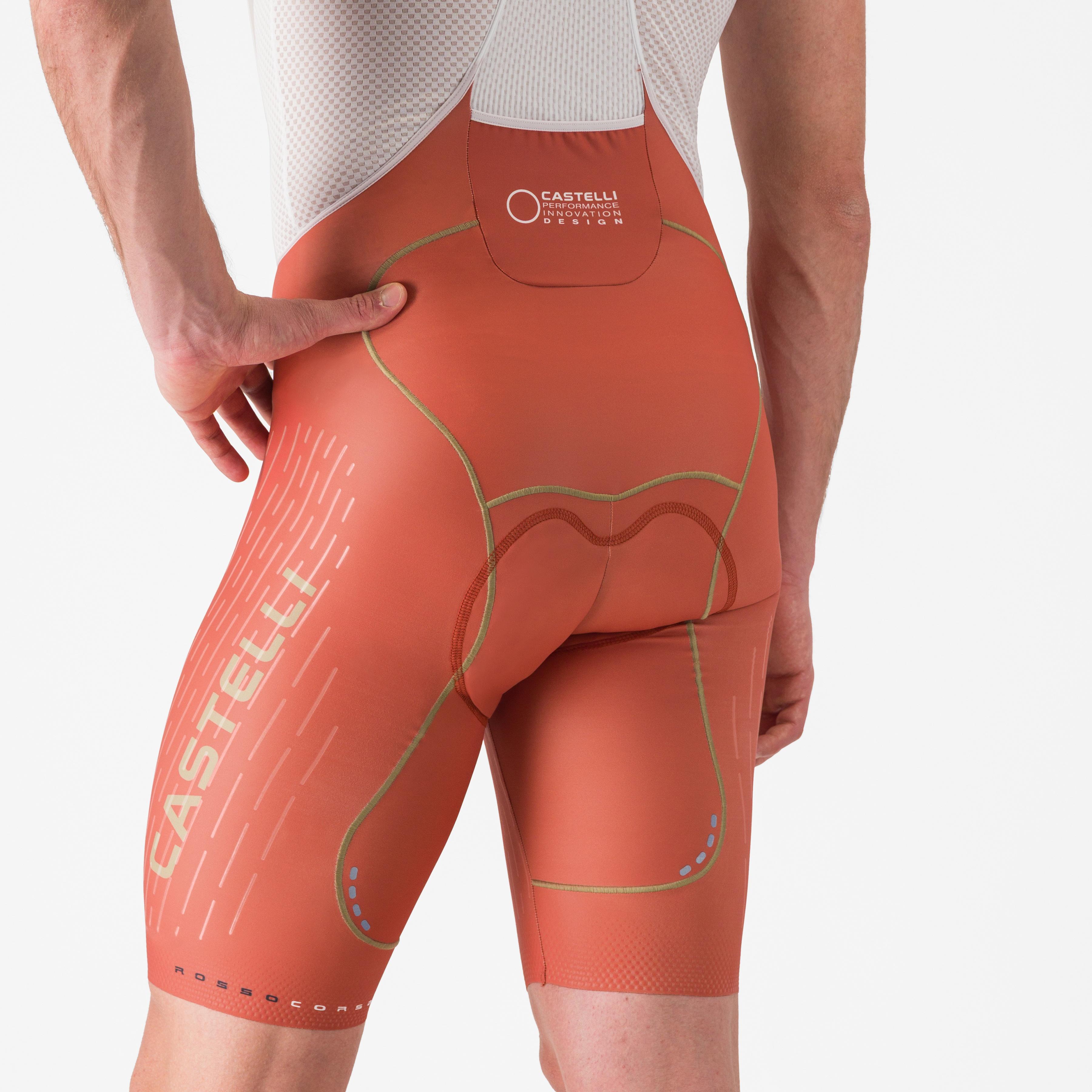 Free aero race s kit bibshort - paprika/elmwood - castelli