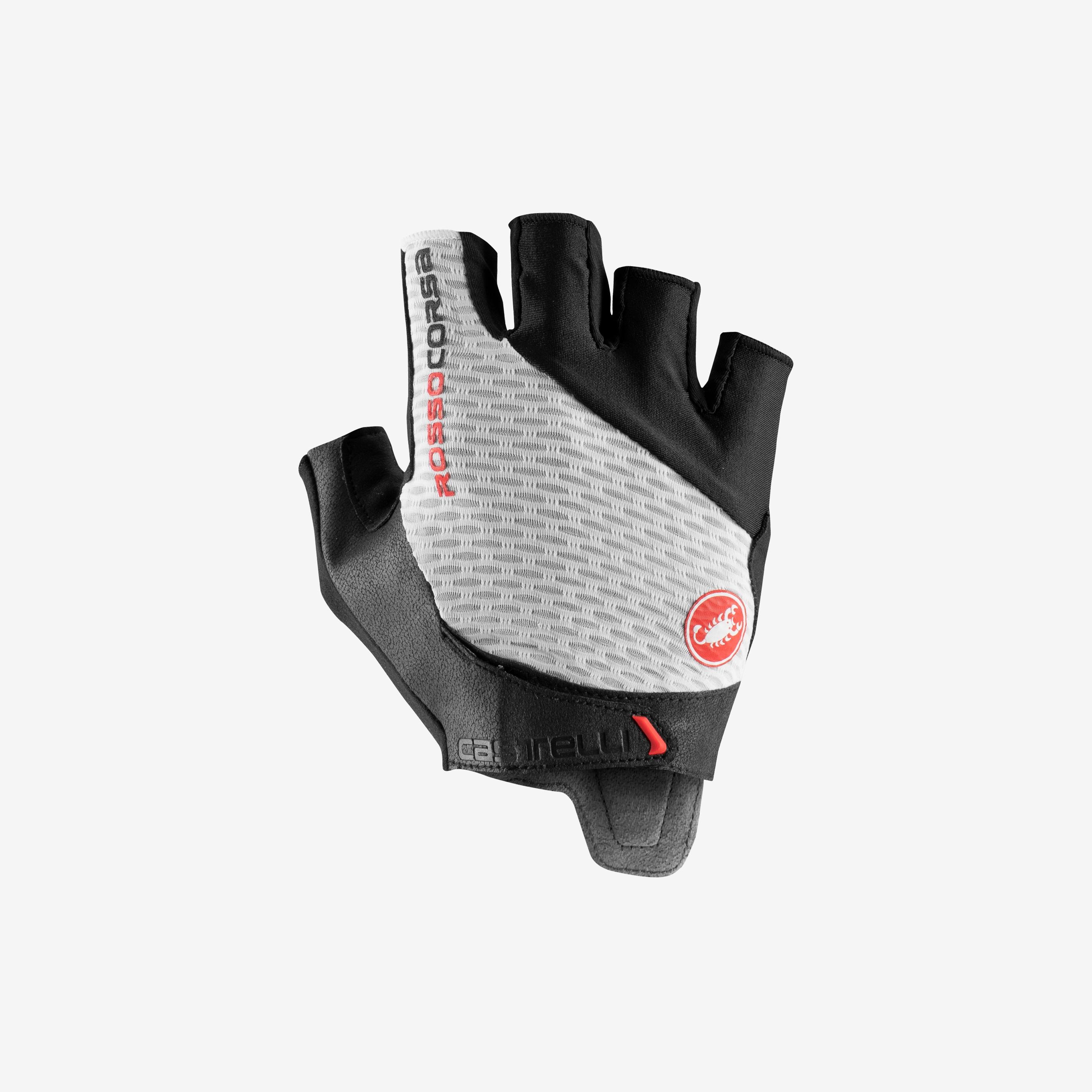 Rosso corsa pro v glove - white - castelli