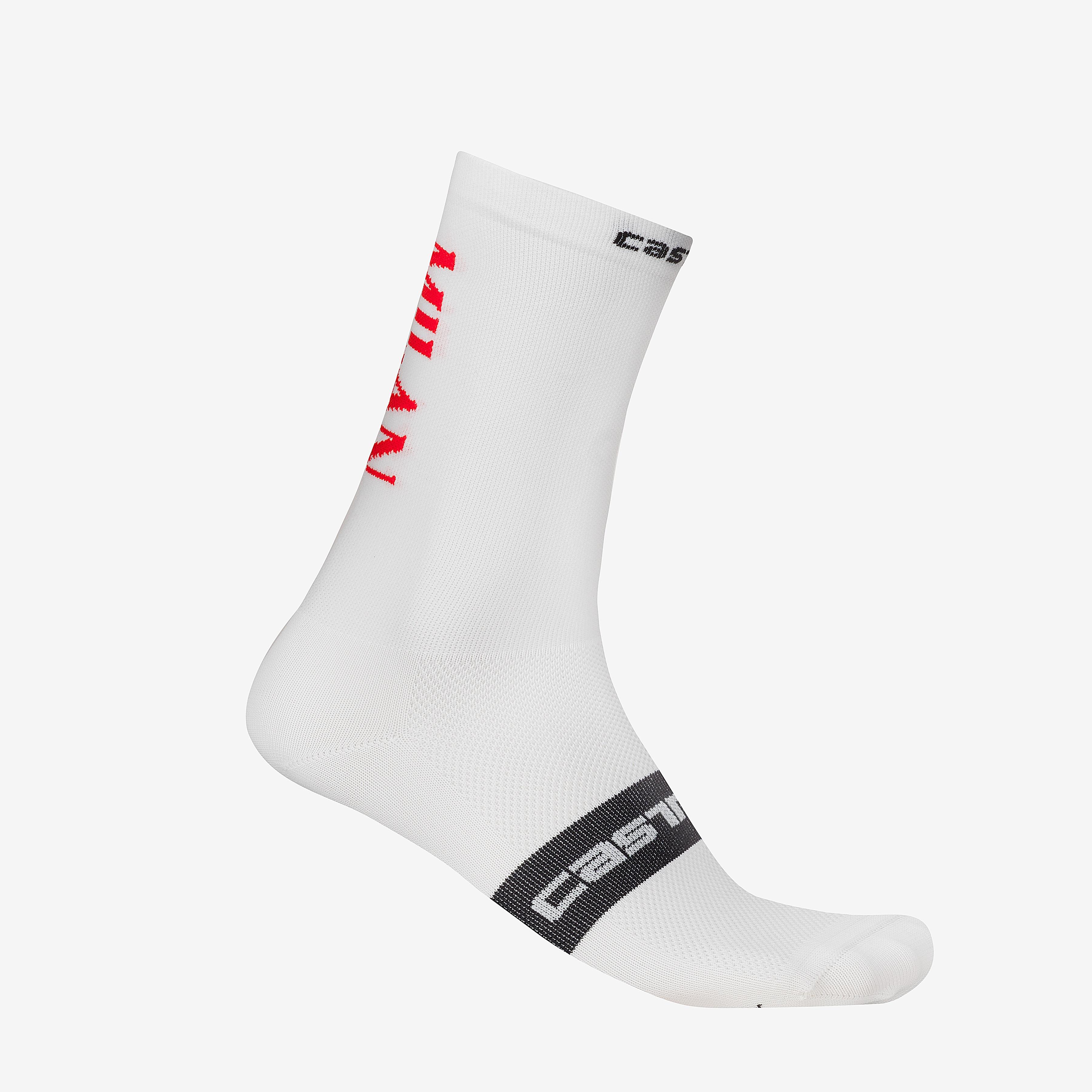 Rosso corsa pro 18 sock - white - castelli