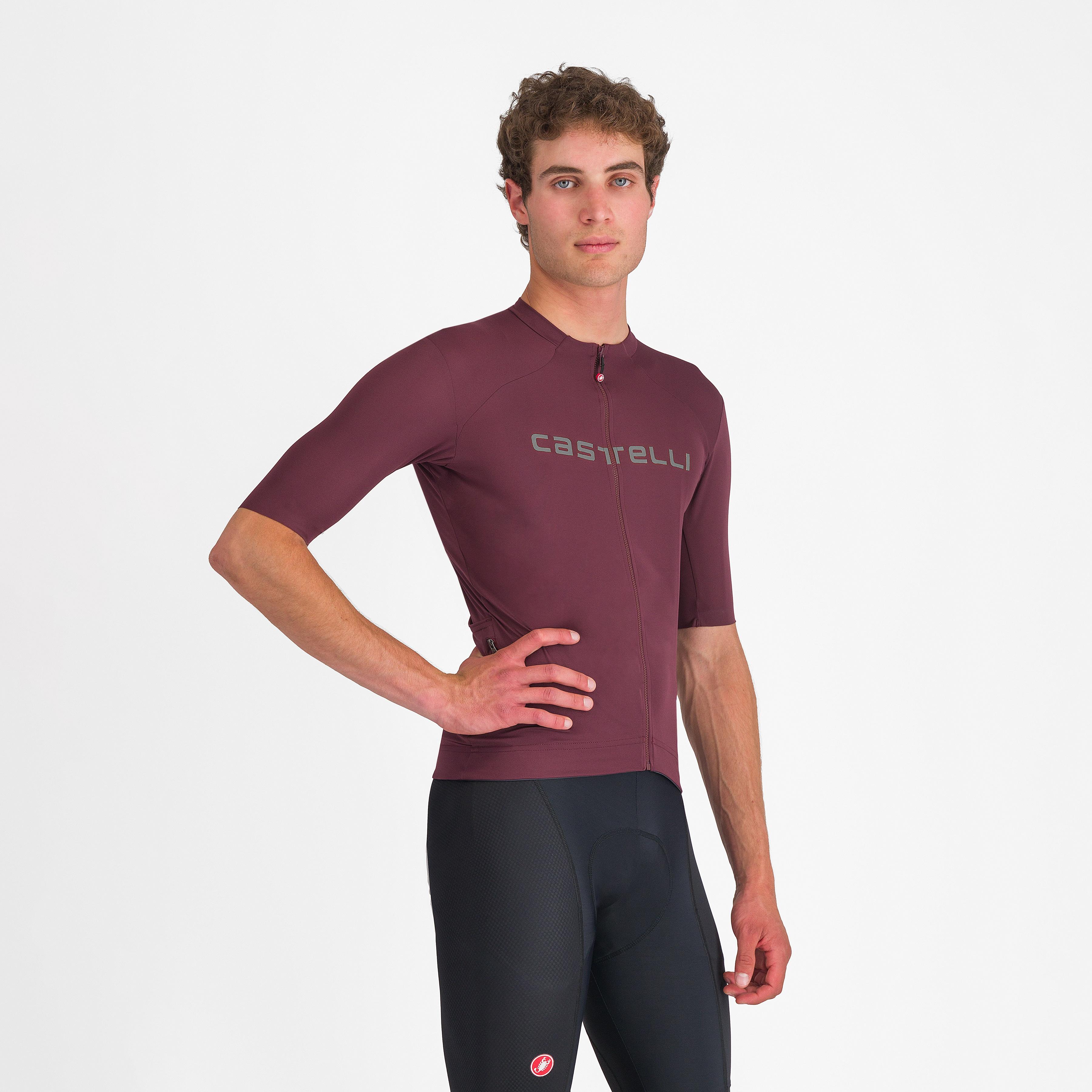 Prologo lite jersey - deep bordeaux/silver gray - castelli