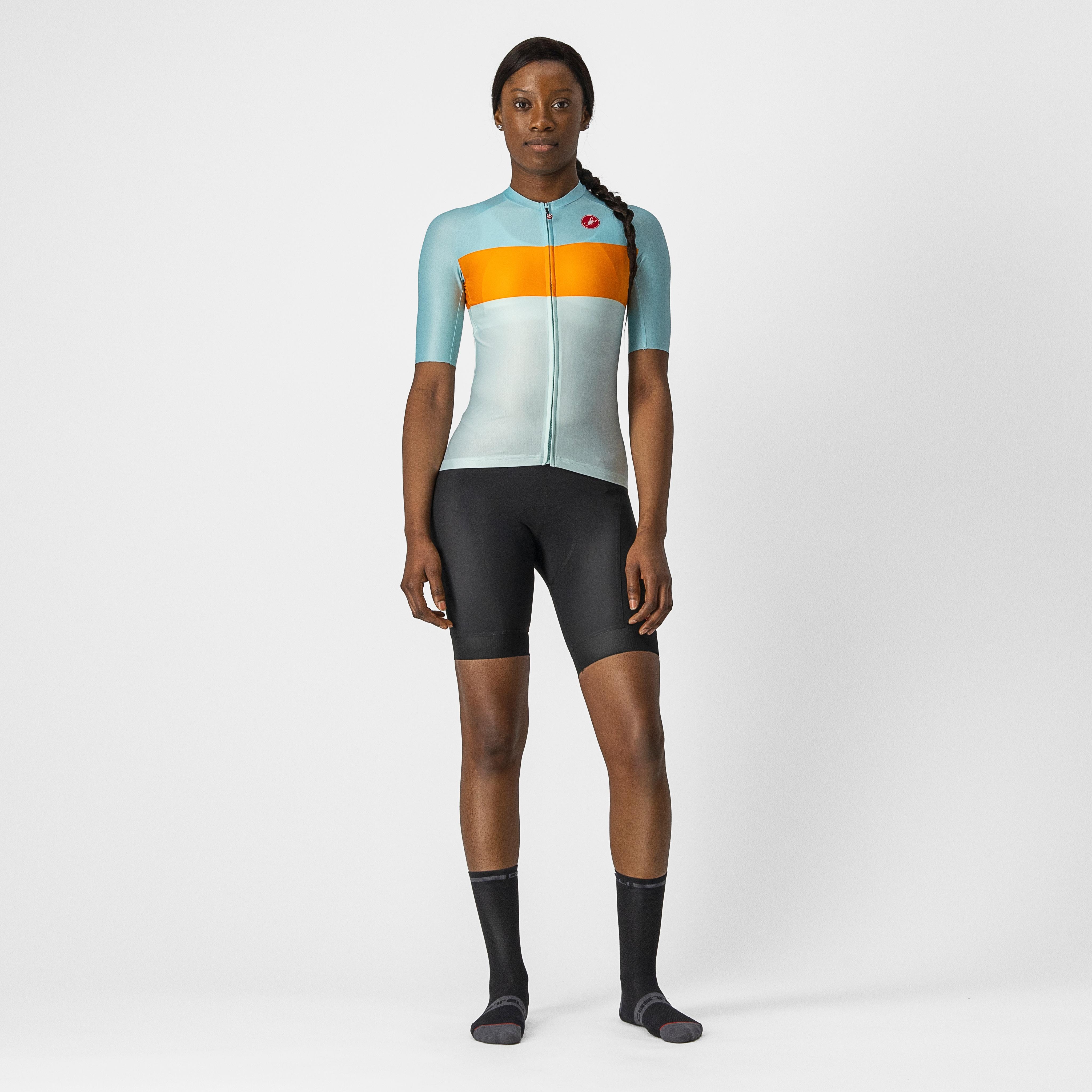 Aero pro w jersey - light acqua/pop orange-skyligh - castelli