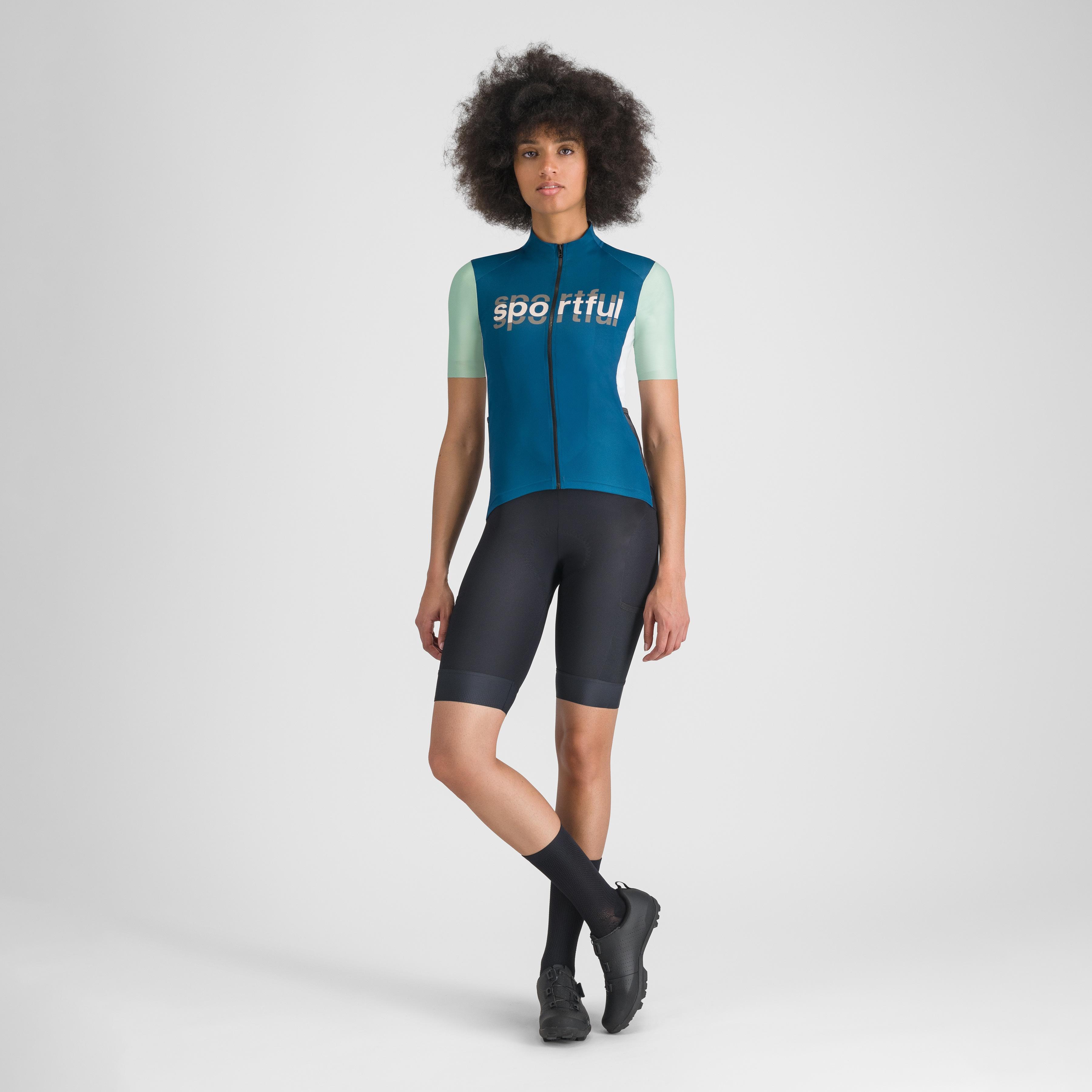 Supergiara logo w jersey - teal blue/lichen green - sportful