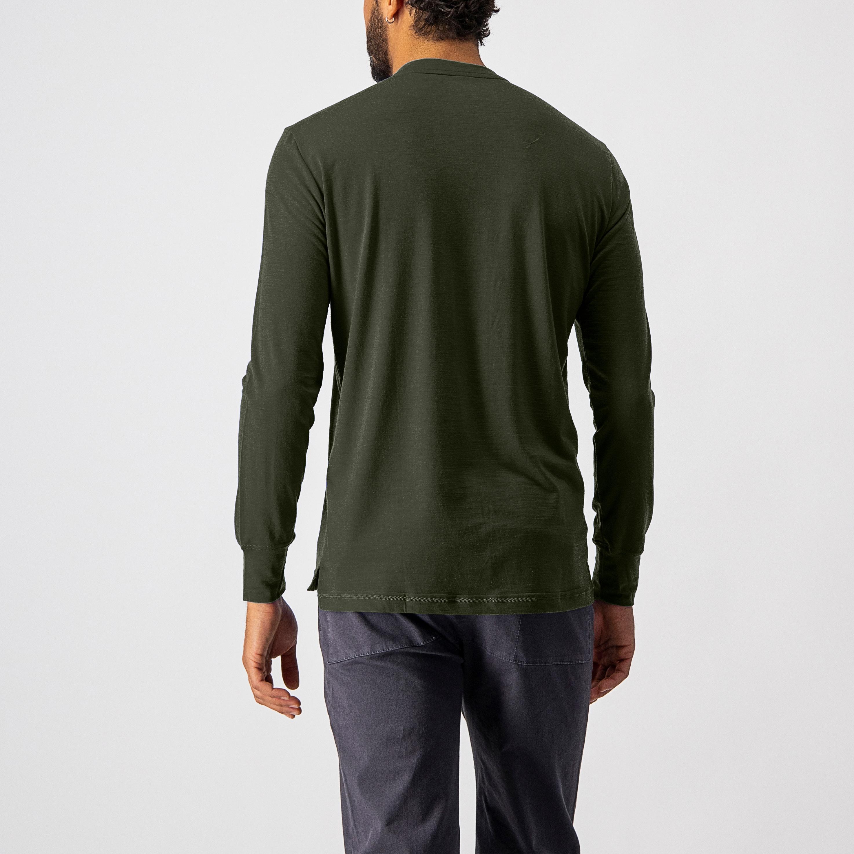 Merino ls tee - military green - castelli