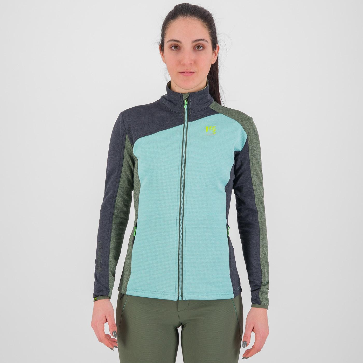 Federa full-zip w fleece - aqua sky/black sand/thyme - karpos