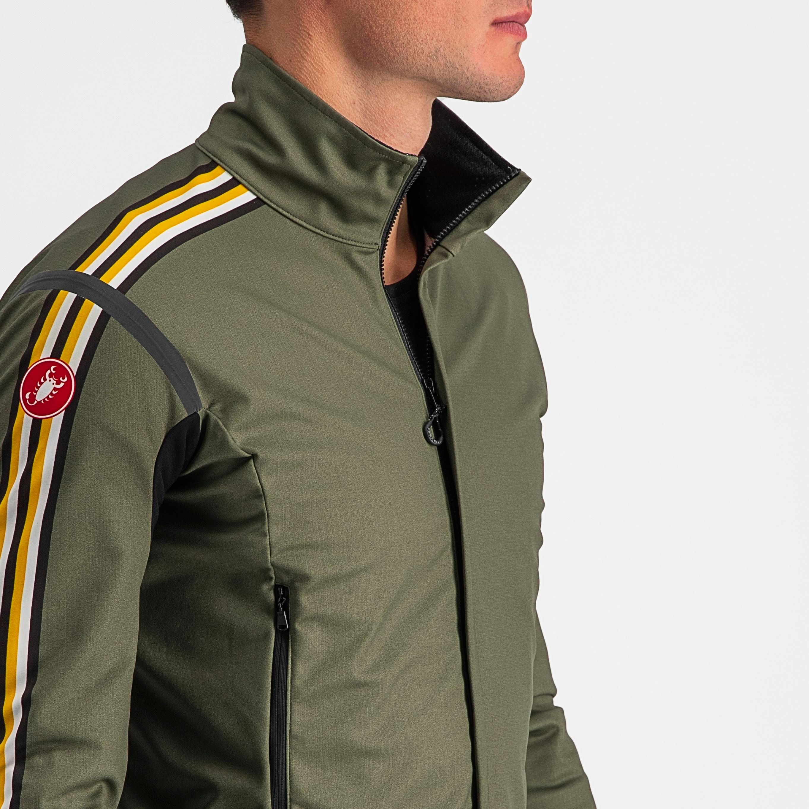 Unlimited perfetto ros 2 jacket - military green/goldenrod - castelli